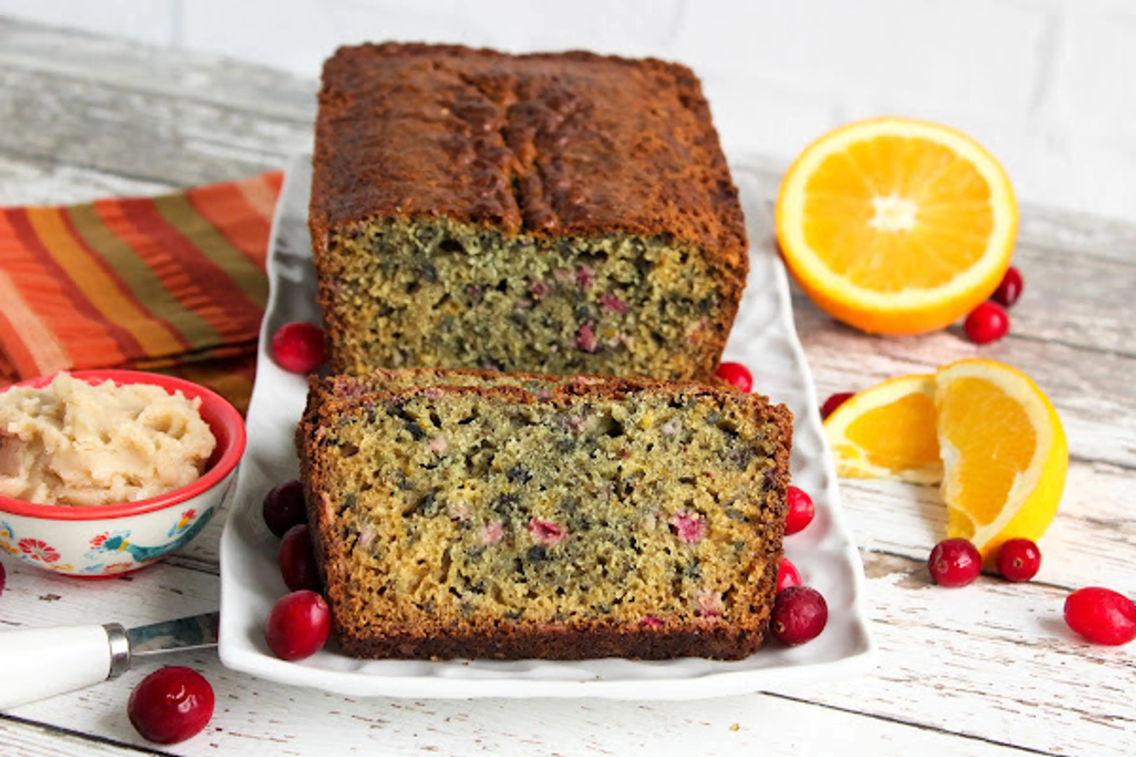 Cranberry Orange Bread With Honey Butter