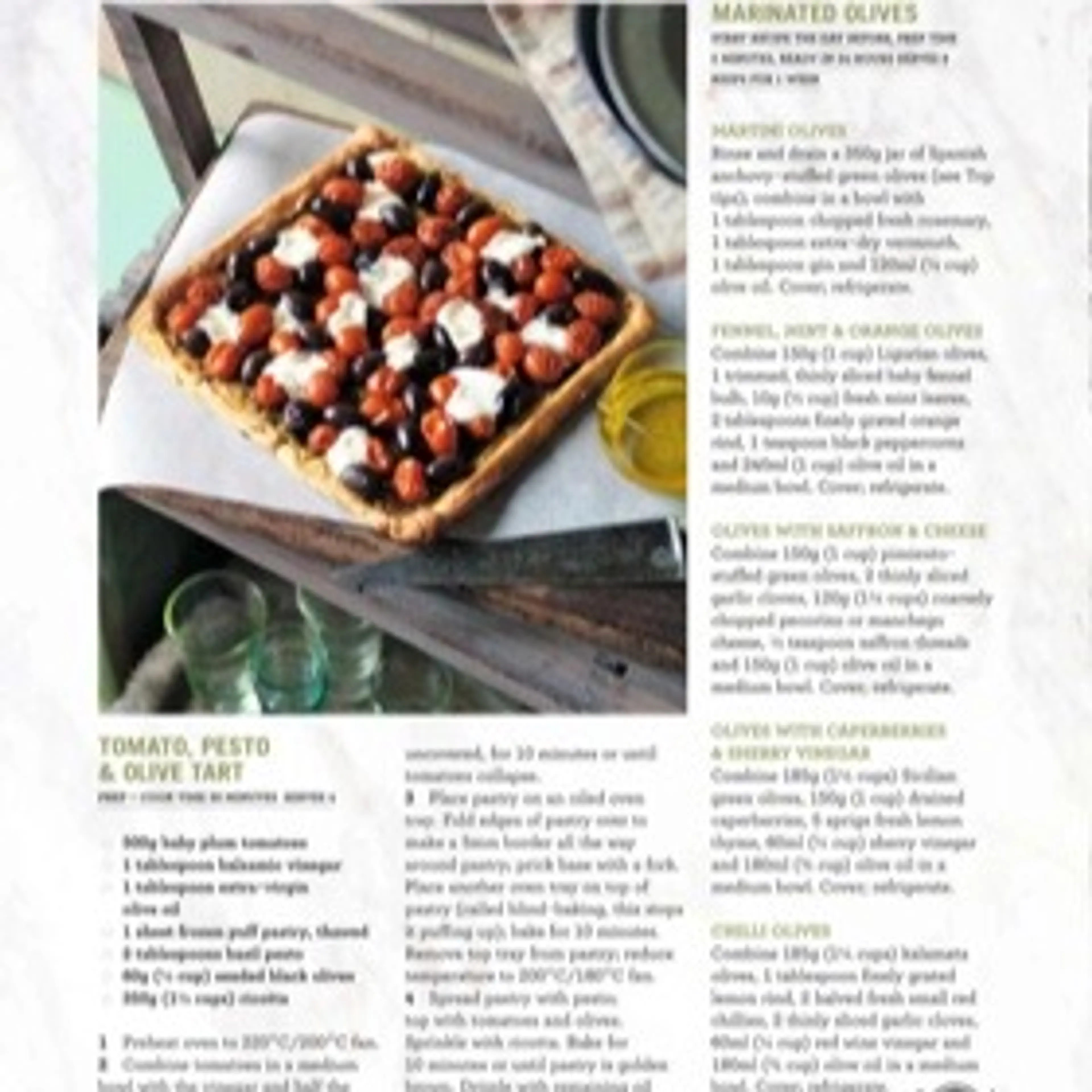 TOMATO, PESTO & OLIVE TART