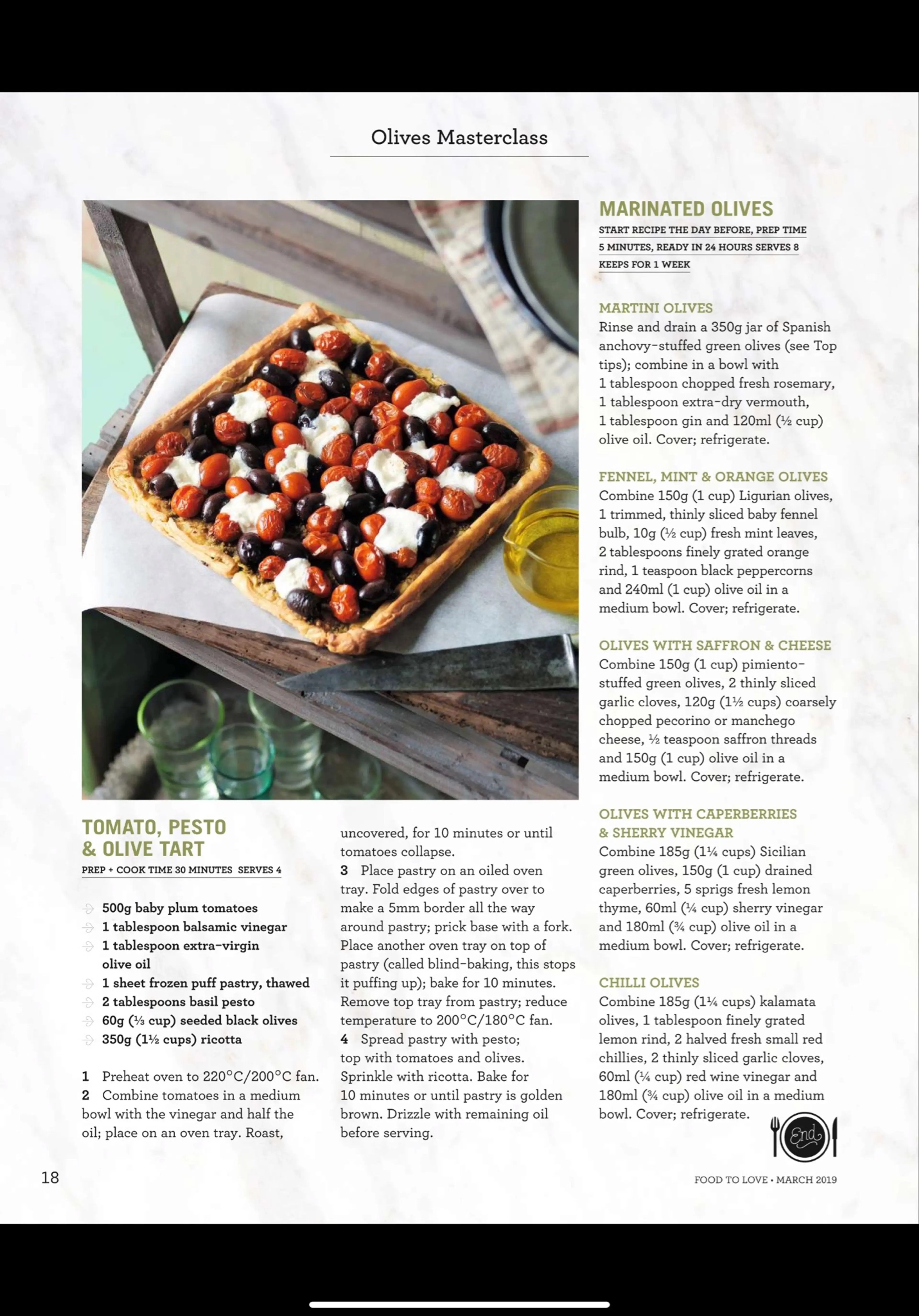 TOMATO, PESTO & OLIVE TART