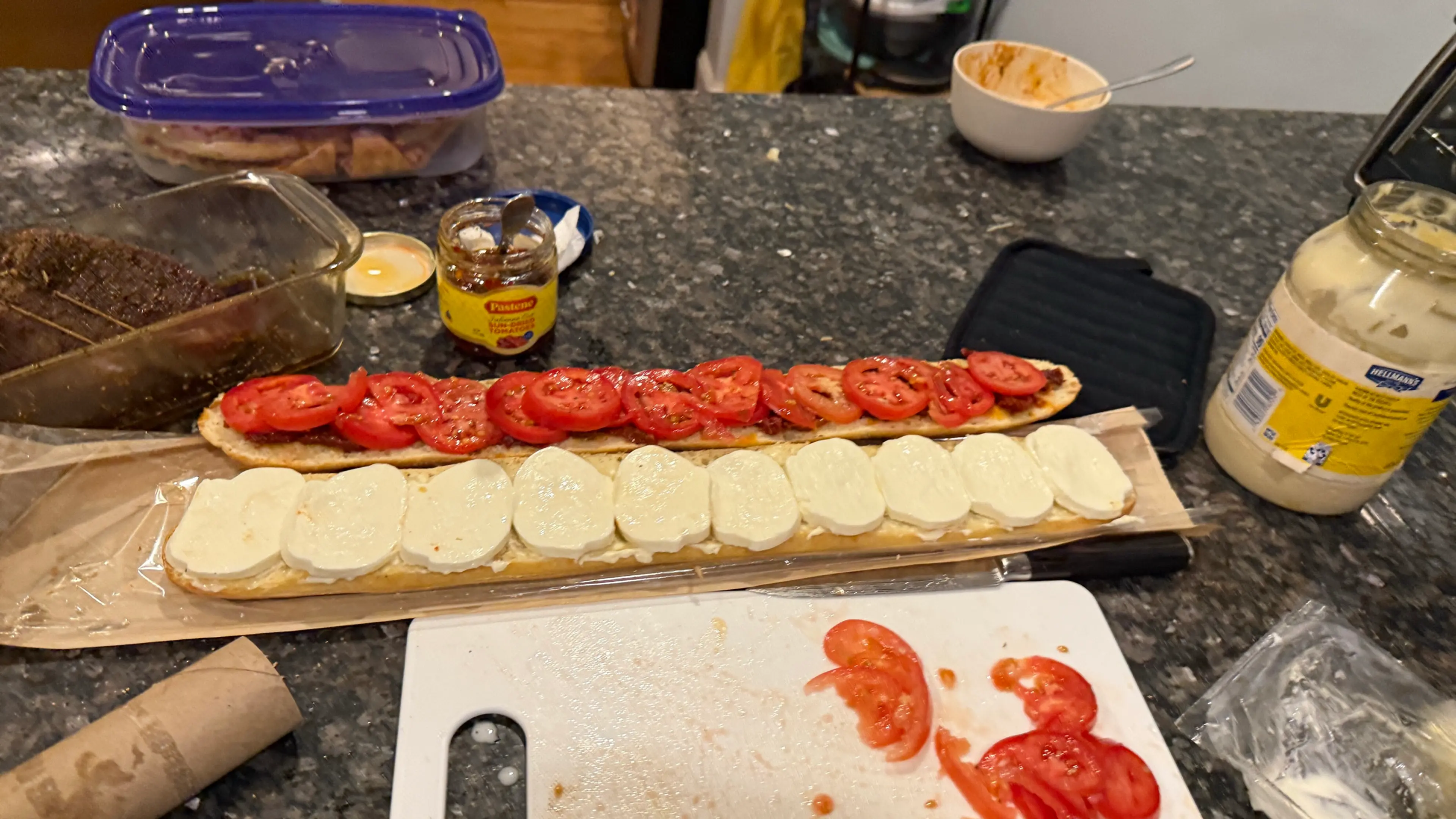 Beef and Motz Sandwich