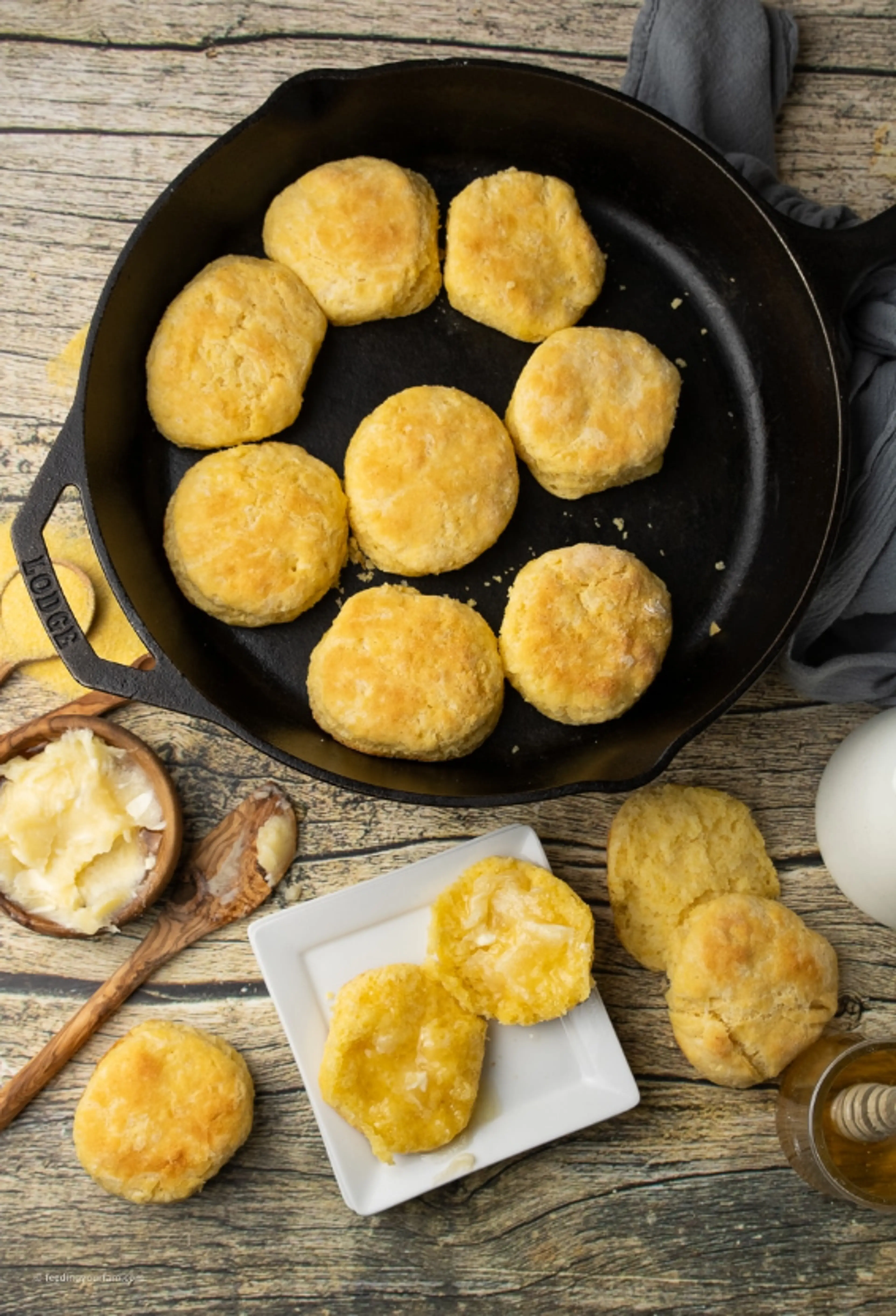 Cast Iron Cornmeal Biscuits