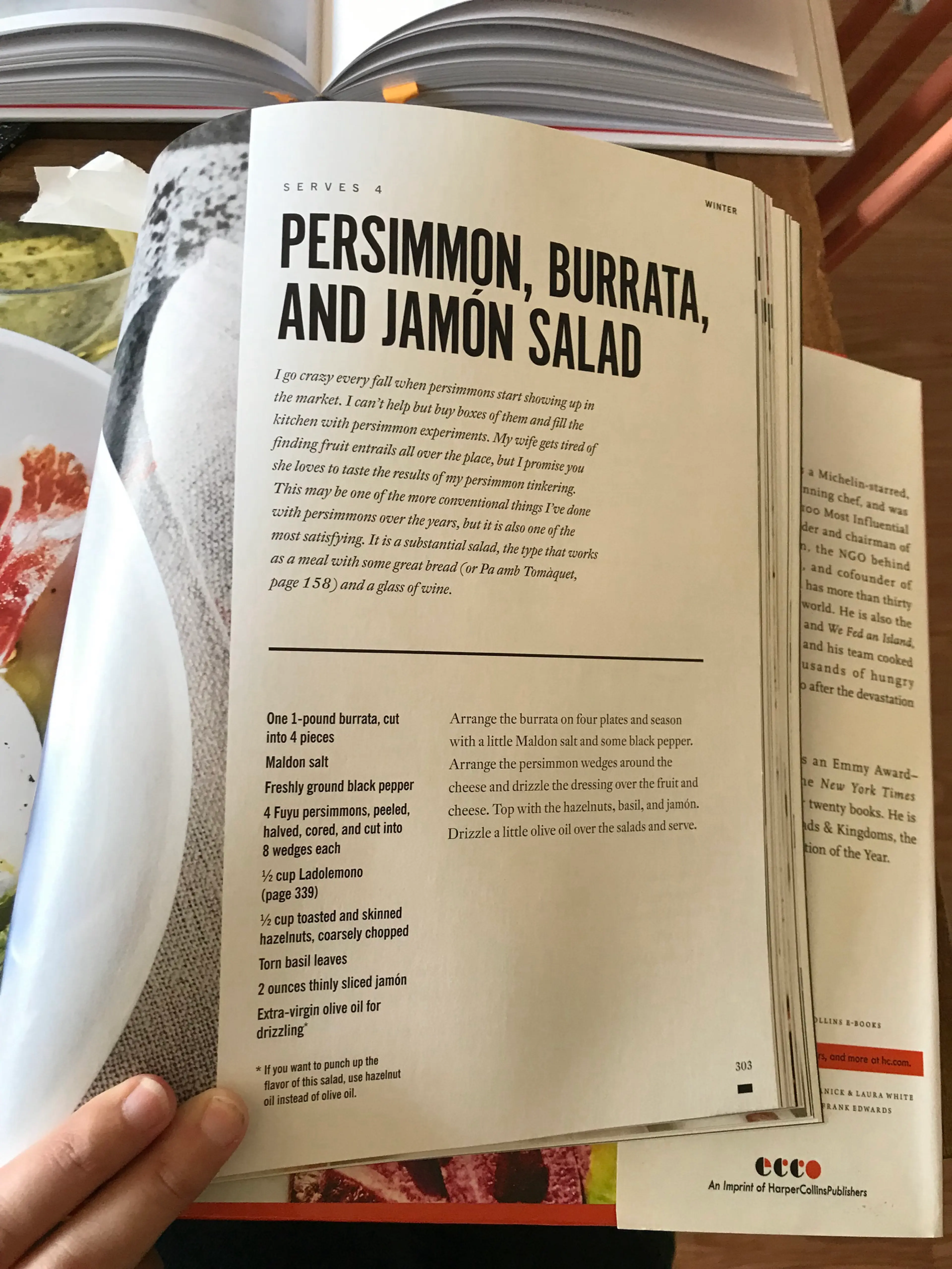 PERSIMMON, BURRATA, AND JAMÓN SALAD