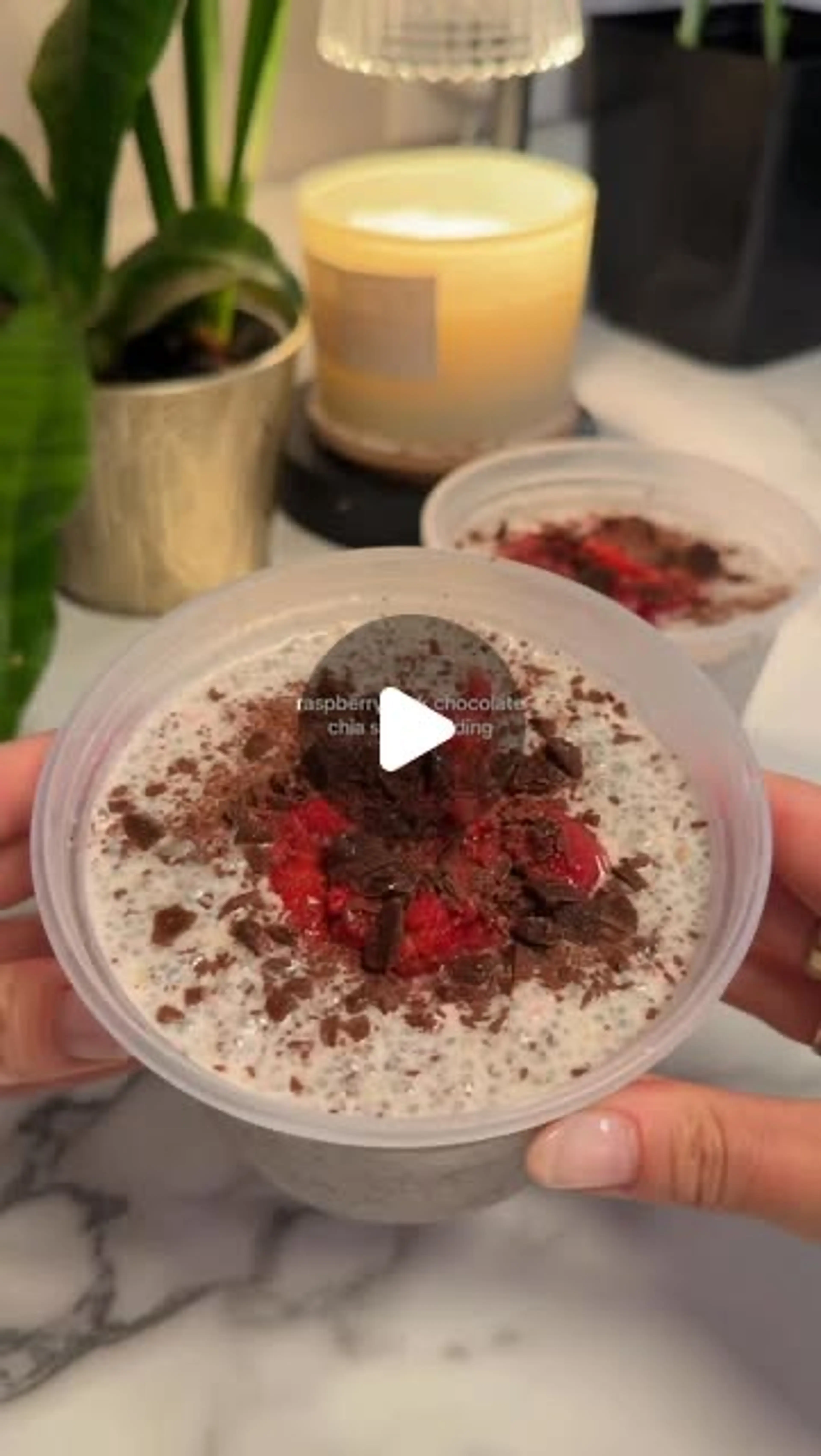 Raspberry Dark Chocolate Chia Seed Pudding