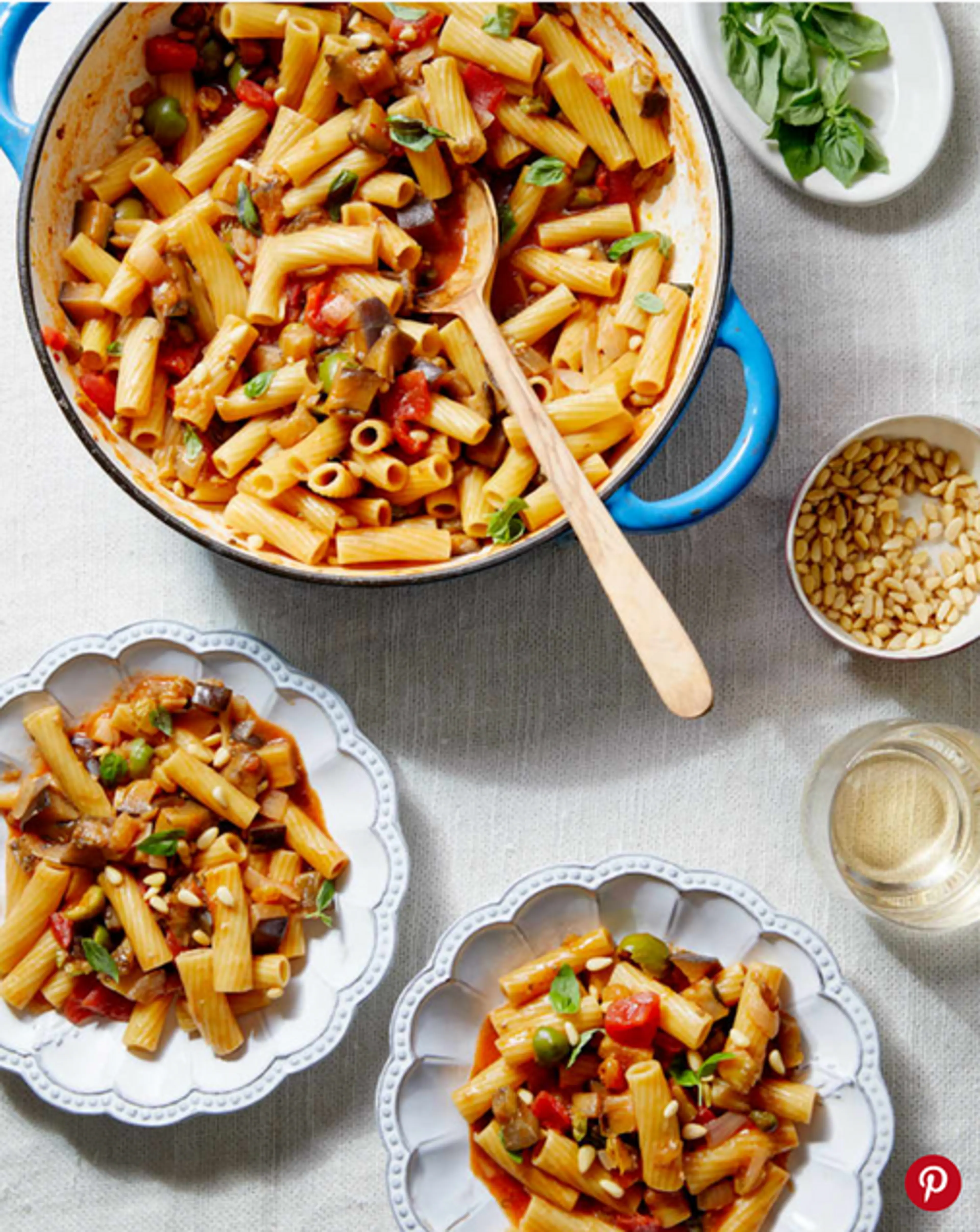 One Pot Eggplant Caponata Pasta