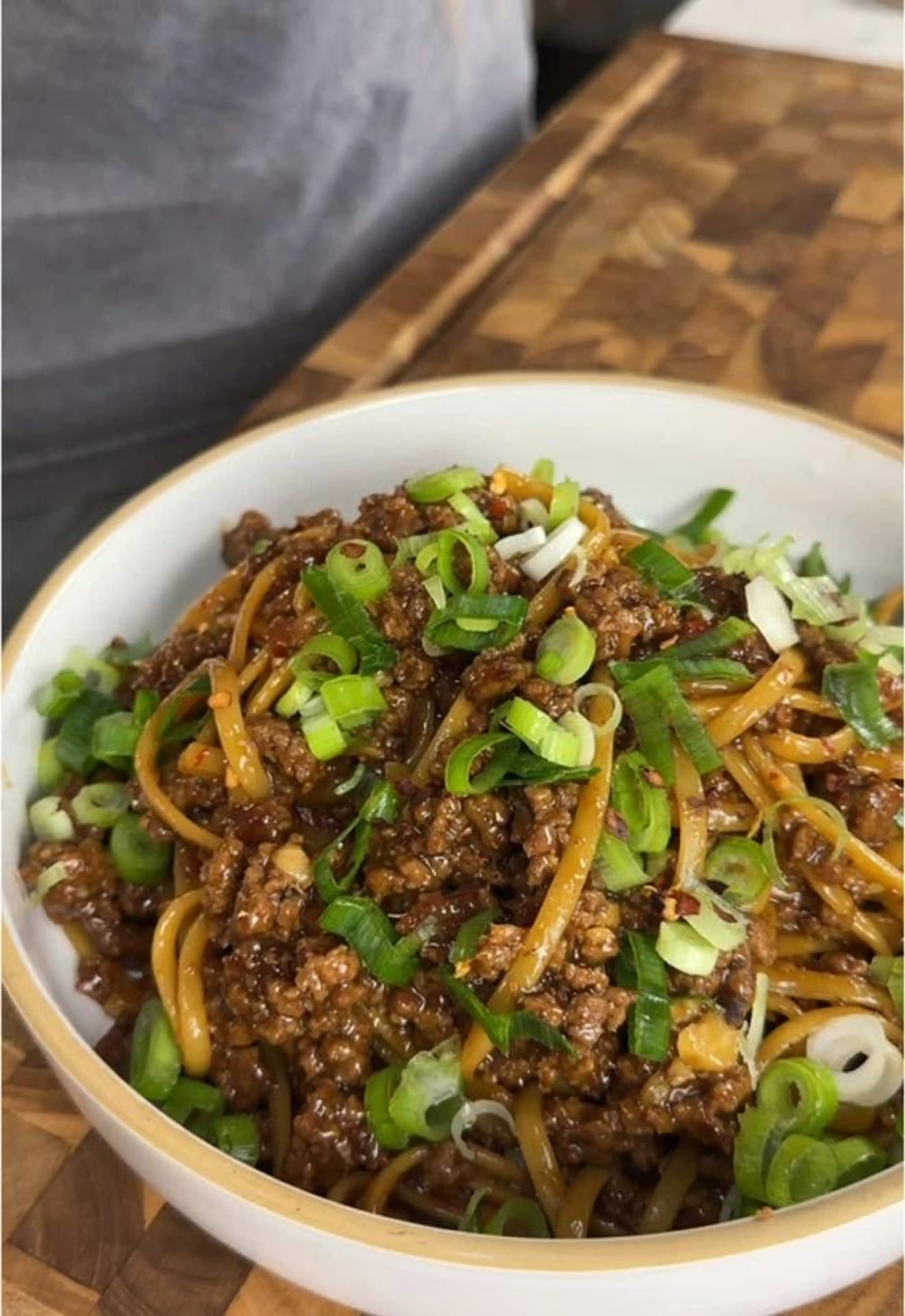Ground Beef Mongolian Noodles