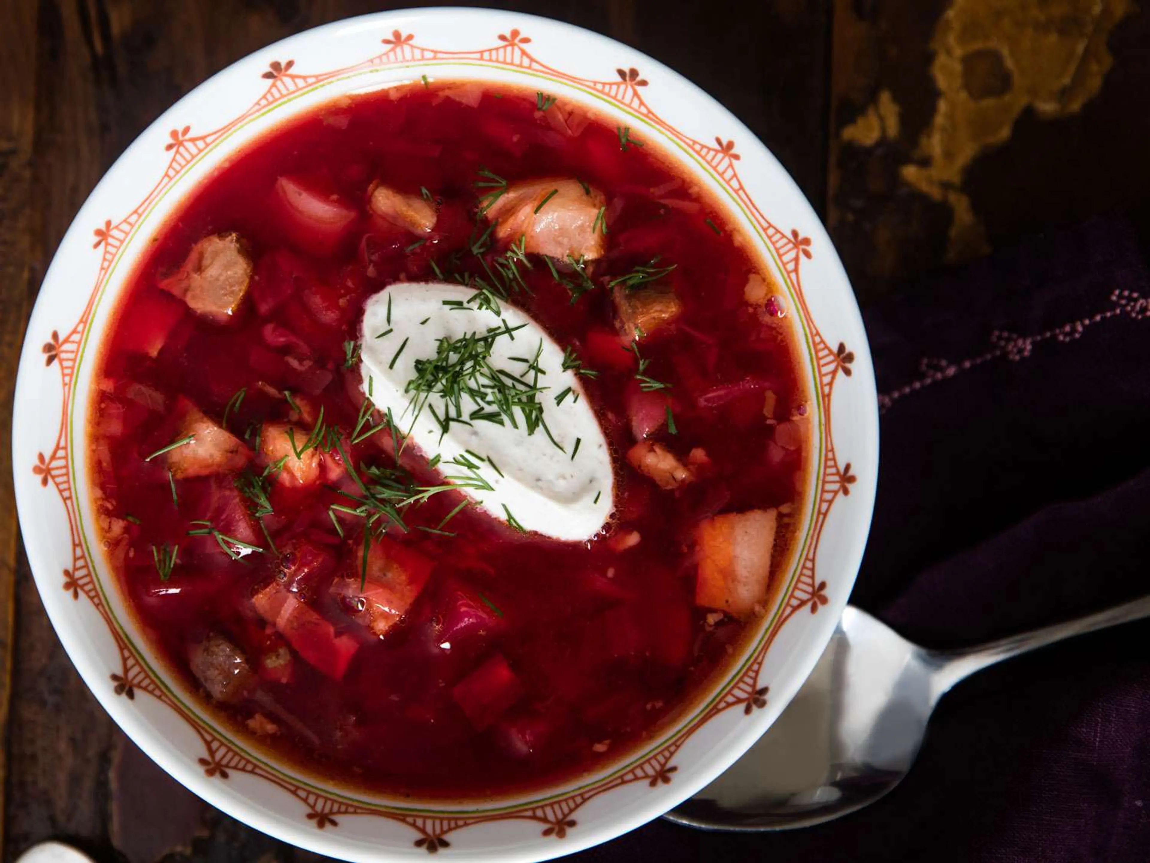 Hot Ukrainian Borscht Recipe (With Beets, Beef, Pork, and Mo