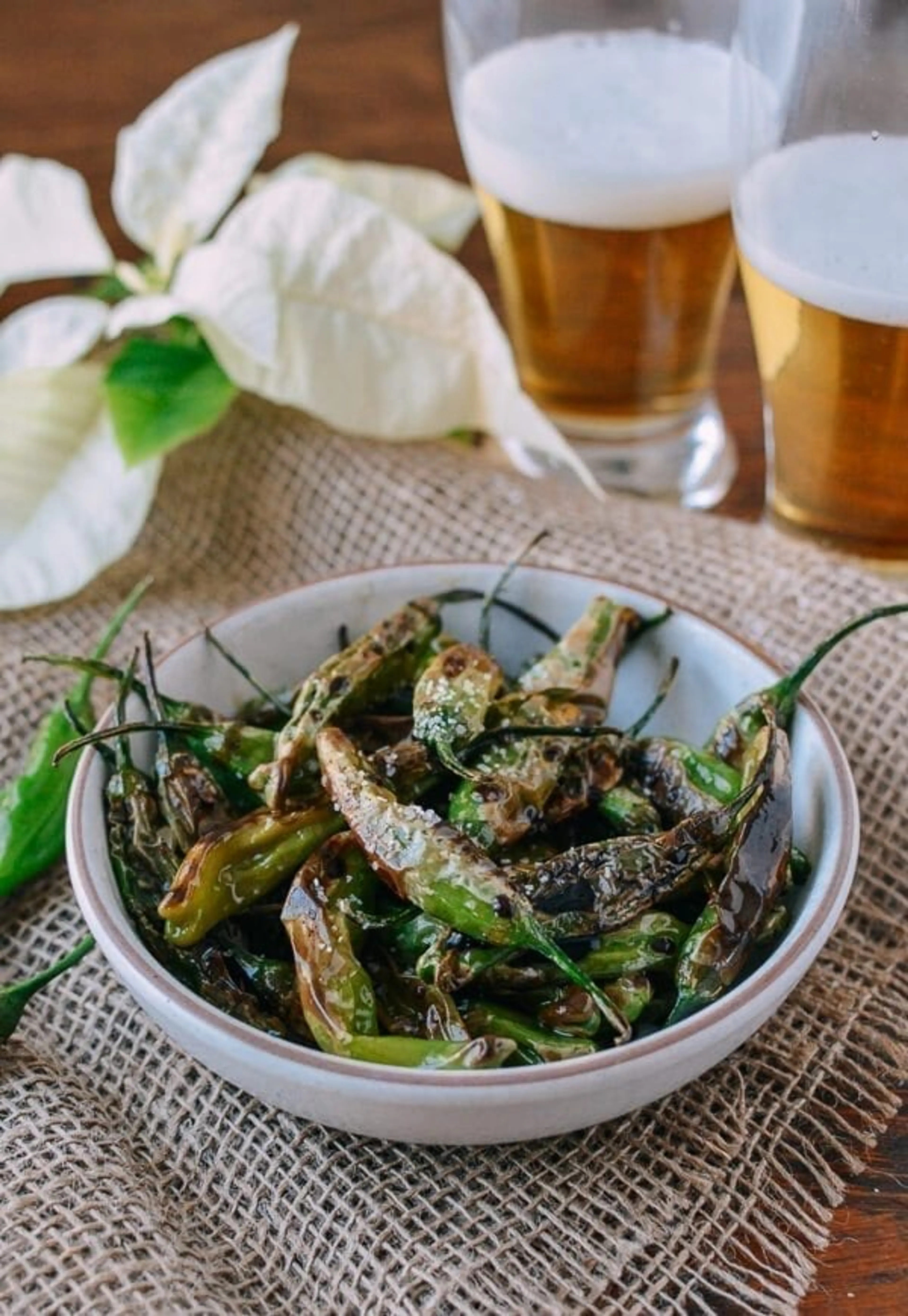 Blistered Shishito Peppers with Sea Salt