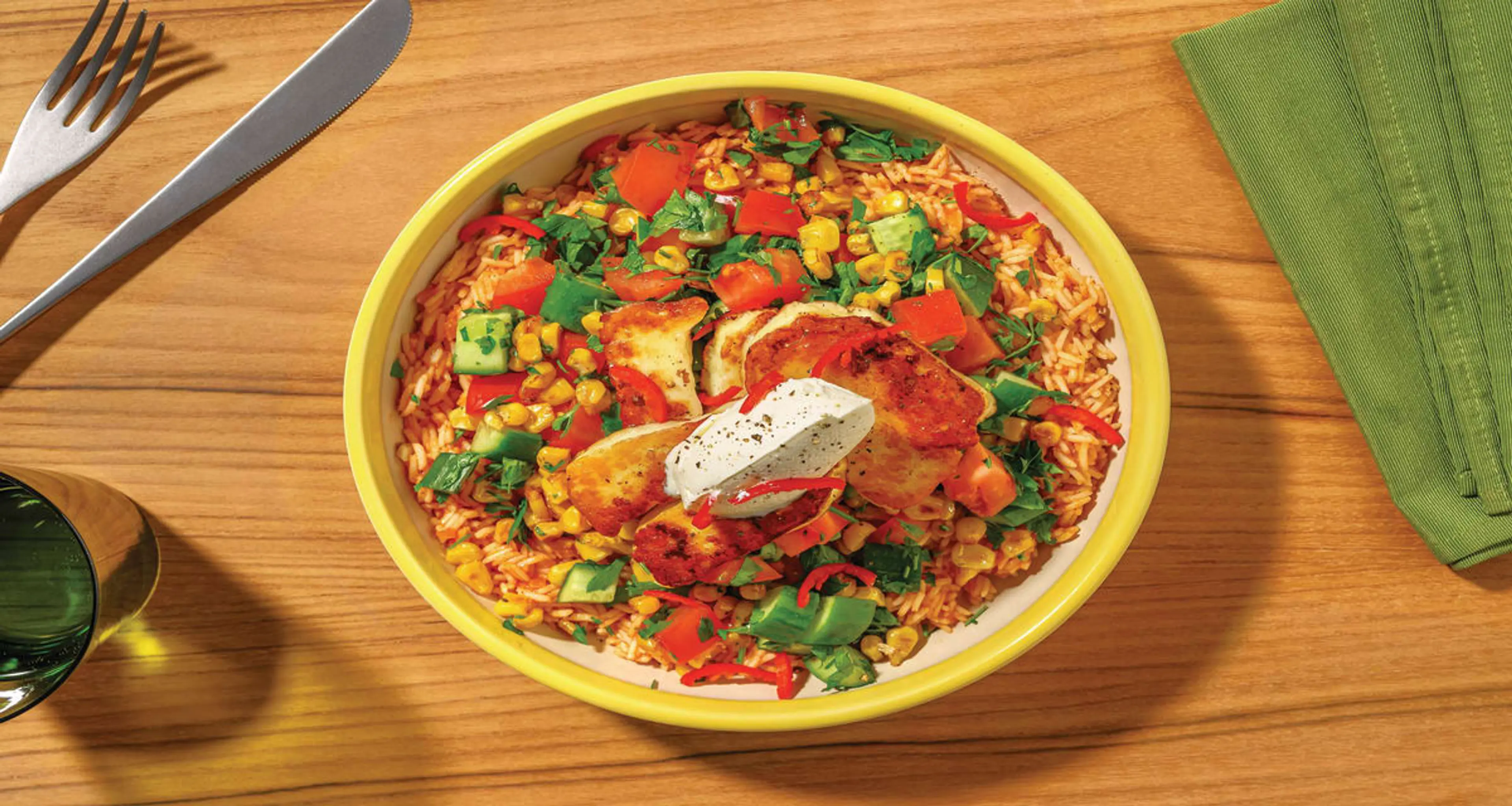 Mexican Rice & Haloumi Bowl