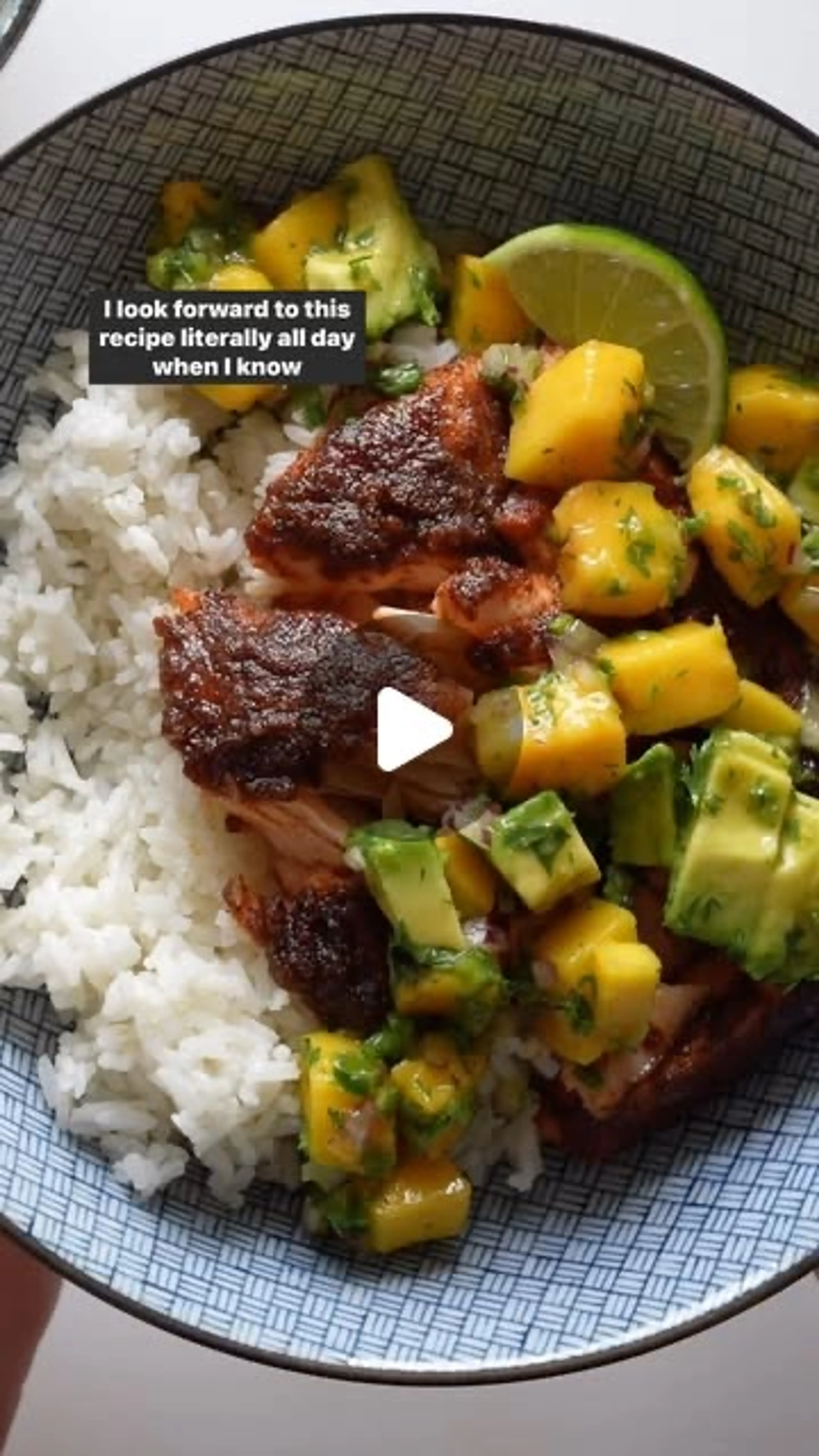 Bbq Salmon with Mango Avocado Salsa! So Good. Juicy, Buttery