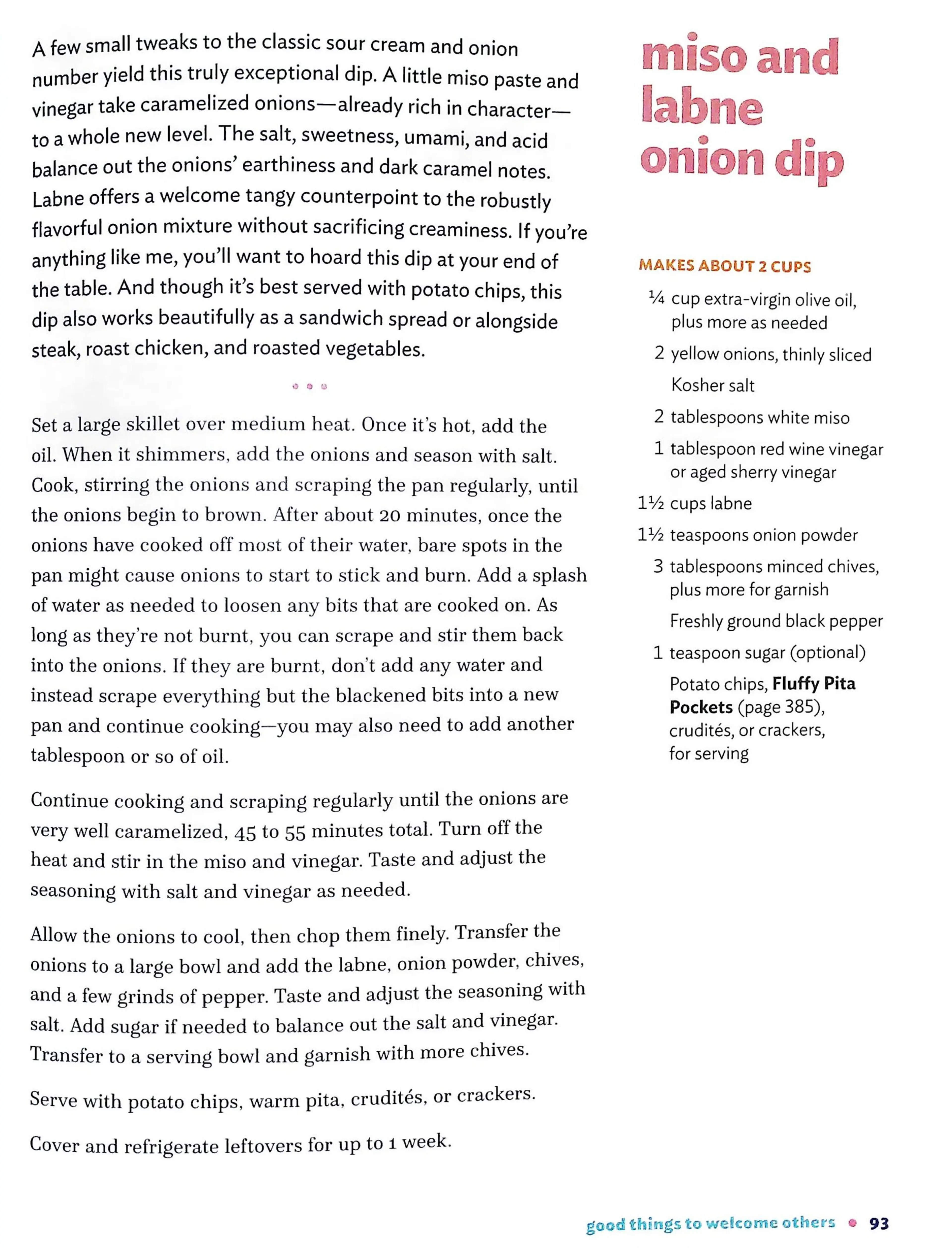 Miso and Labne Onion Dip