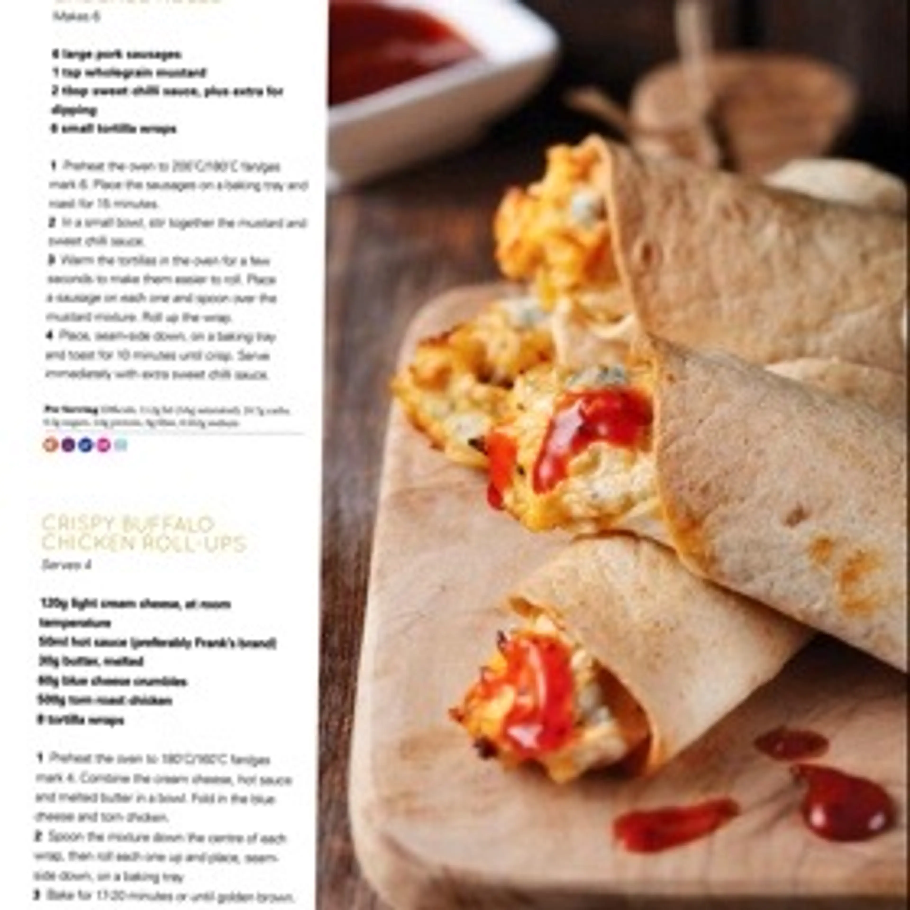 CRISPY BUFFALO CHICKEN ROLL-UPS