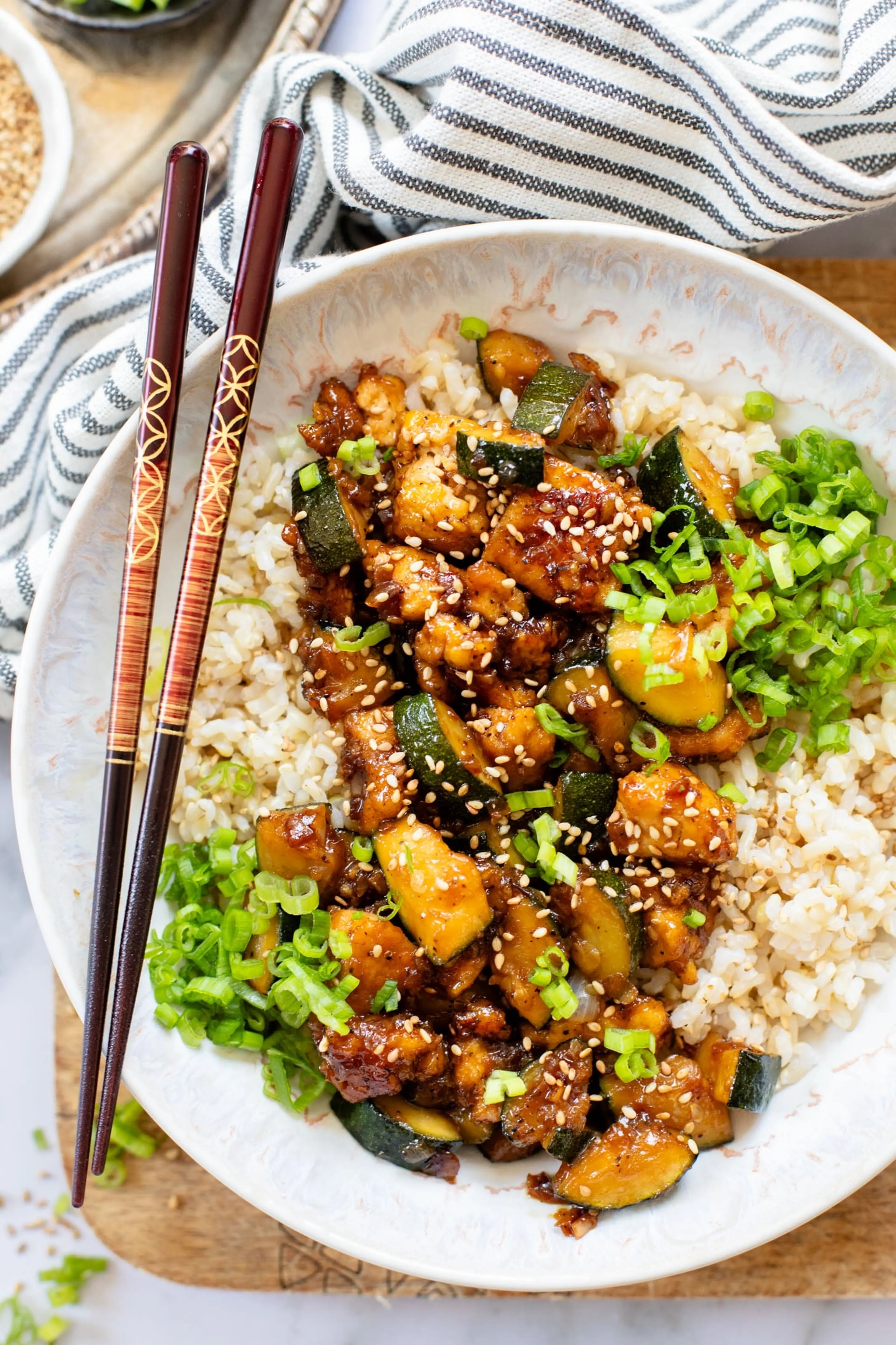 Zucchini & Tofu Stir Fry