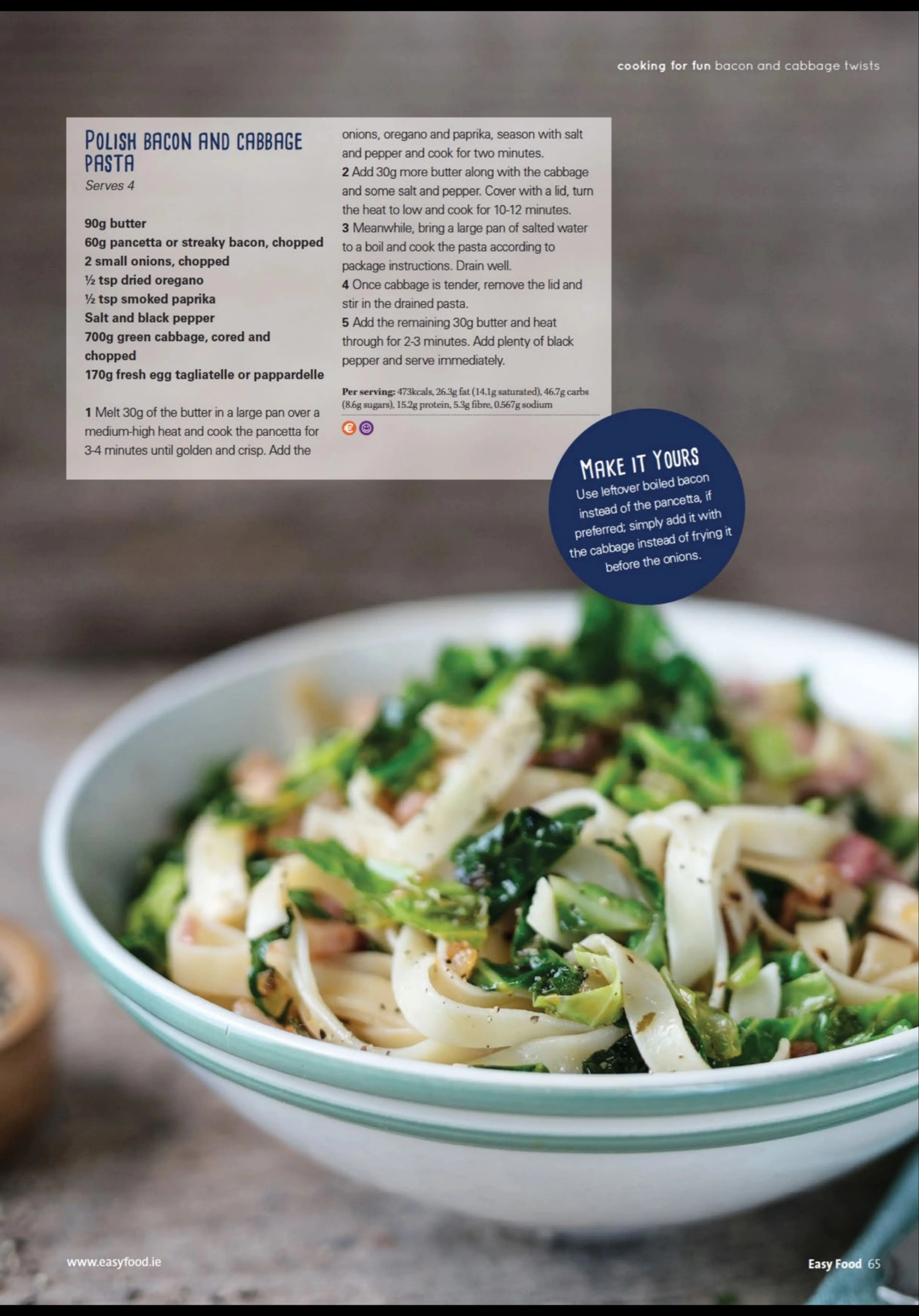 POLISH BACON AND CABBAGE PASTA