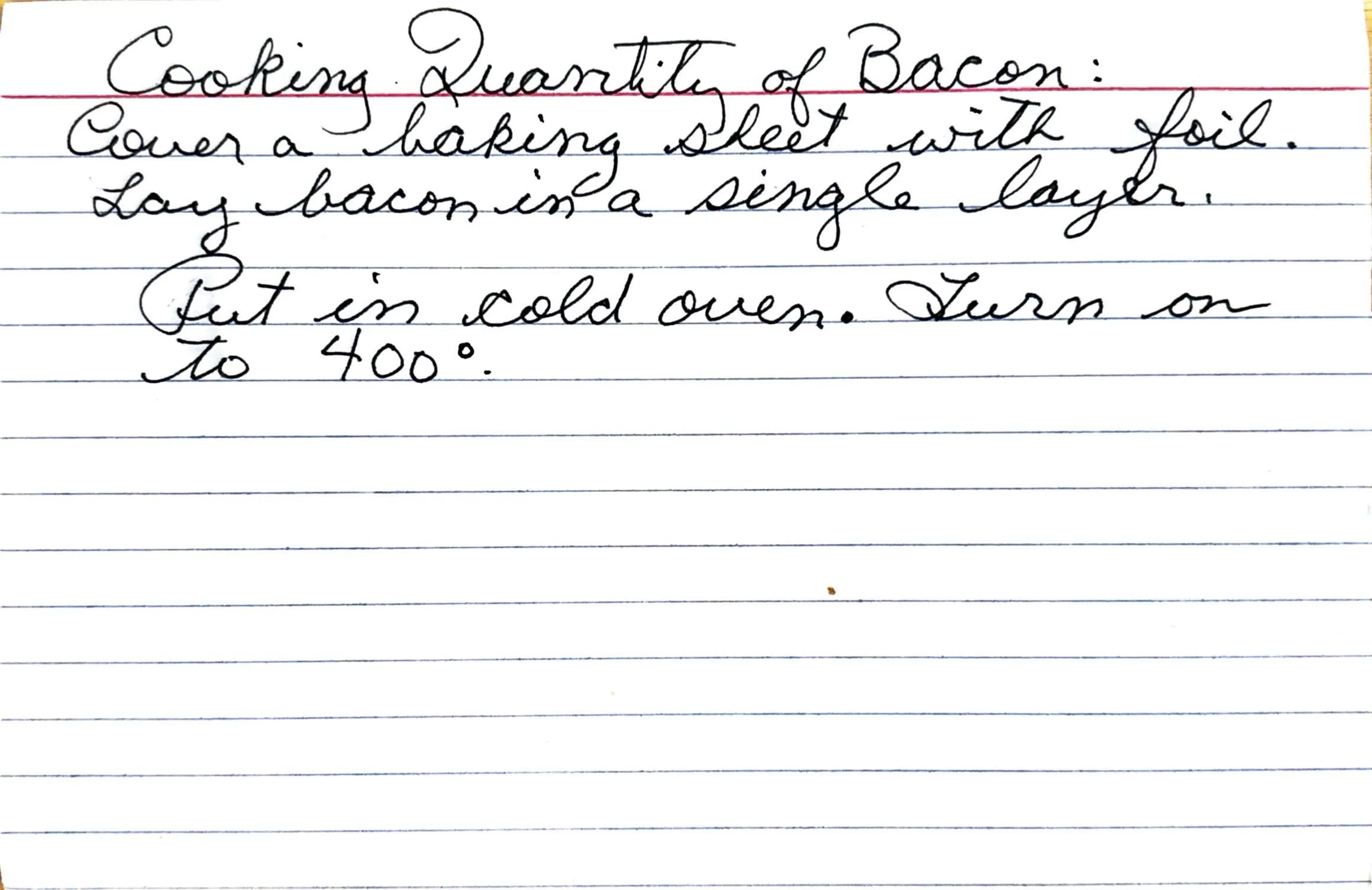 Cooking quantity of bacon
