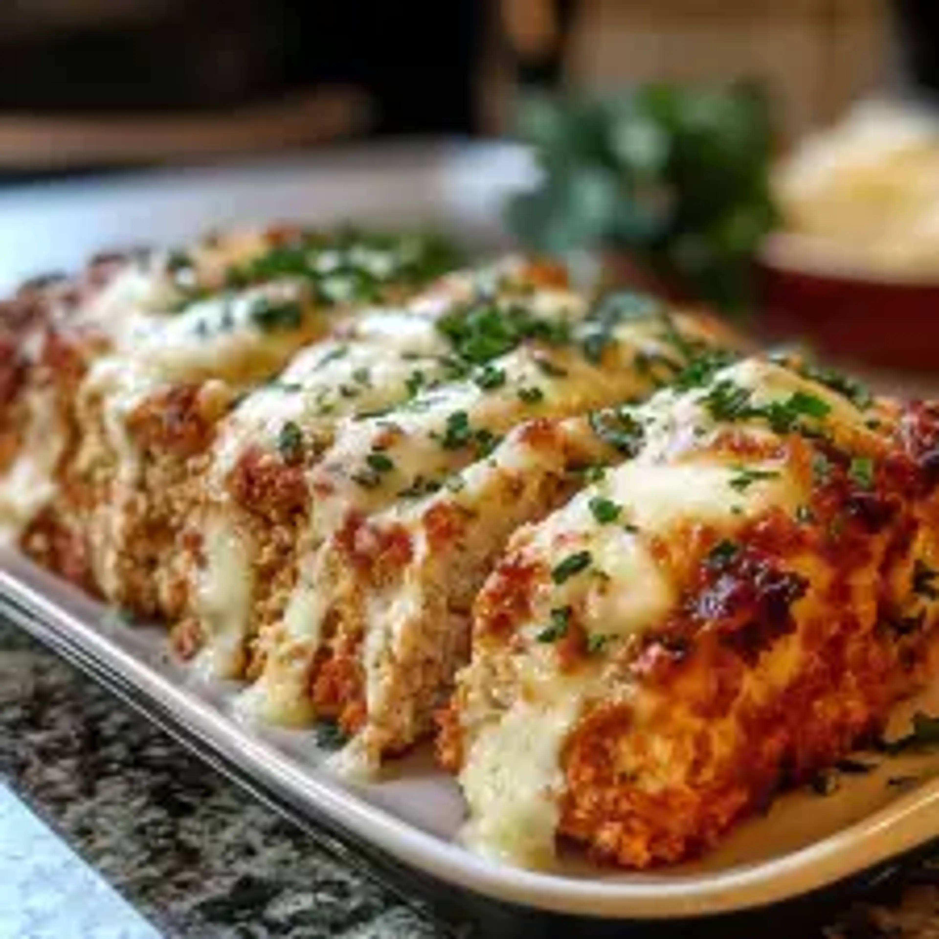 Garlic Parmesan Chicken Meatloaf