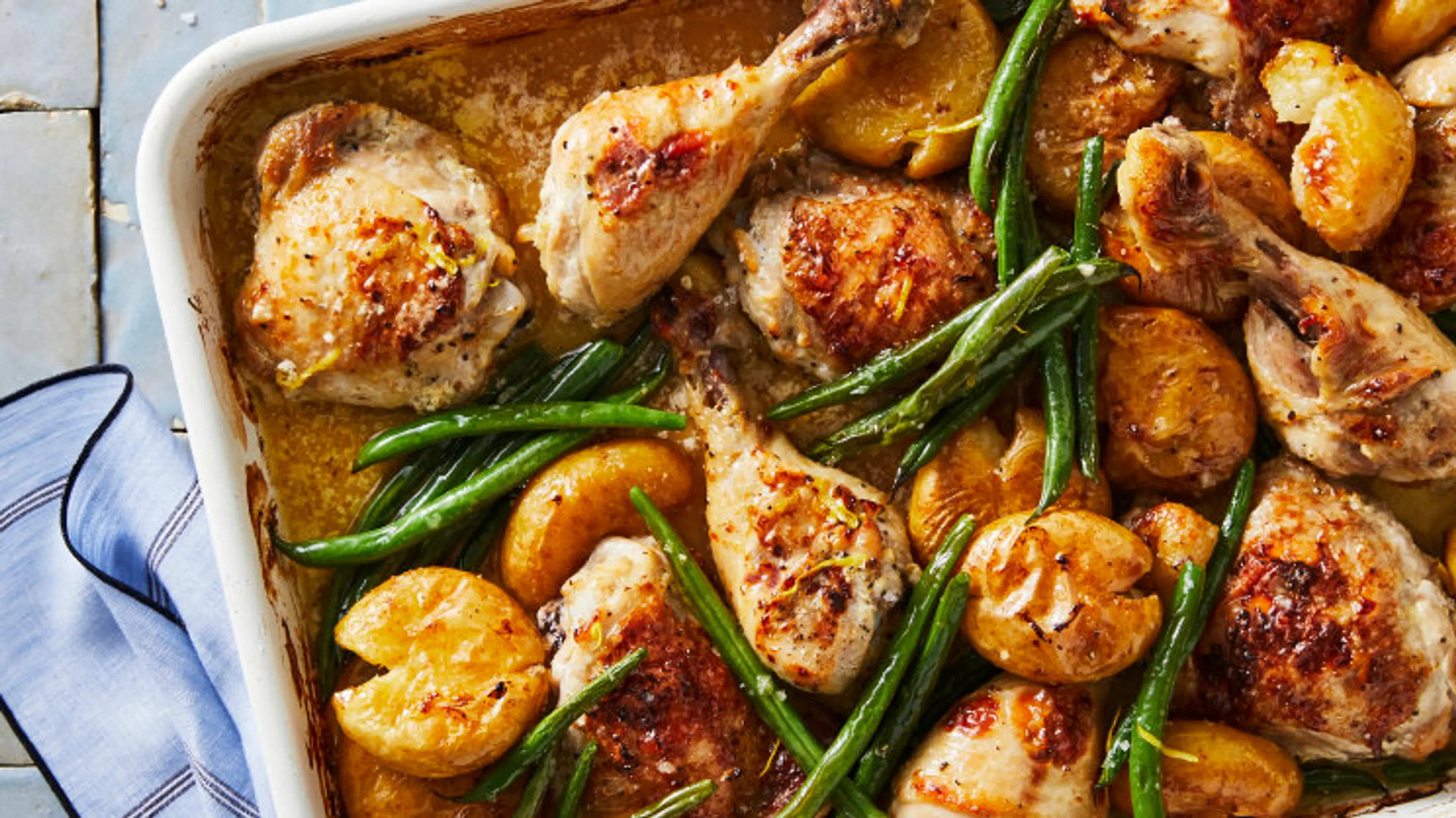 Greek chicken and potato traybake