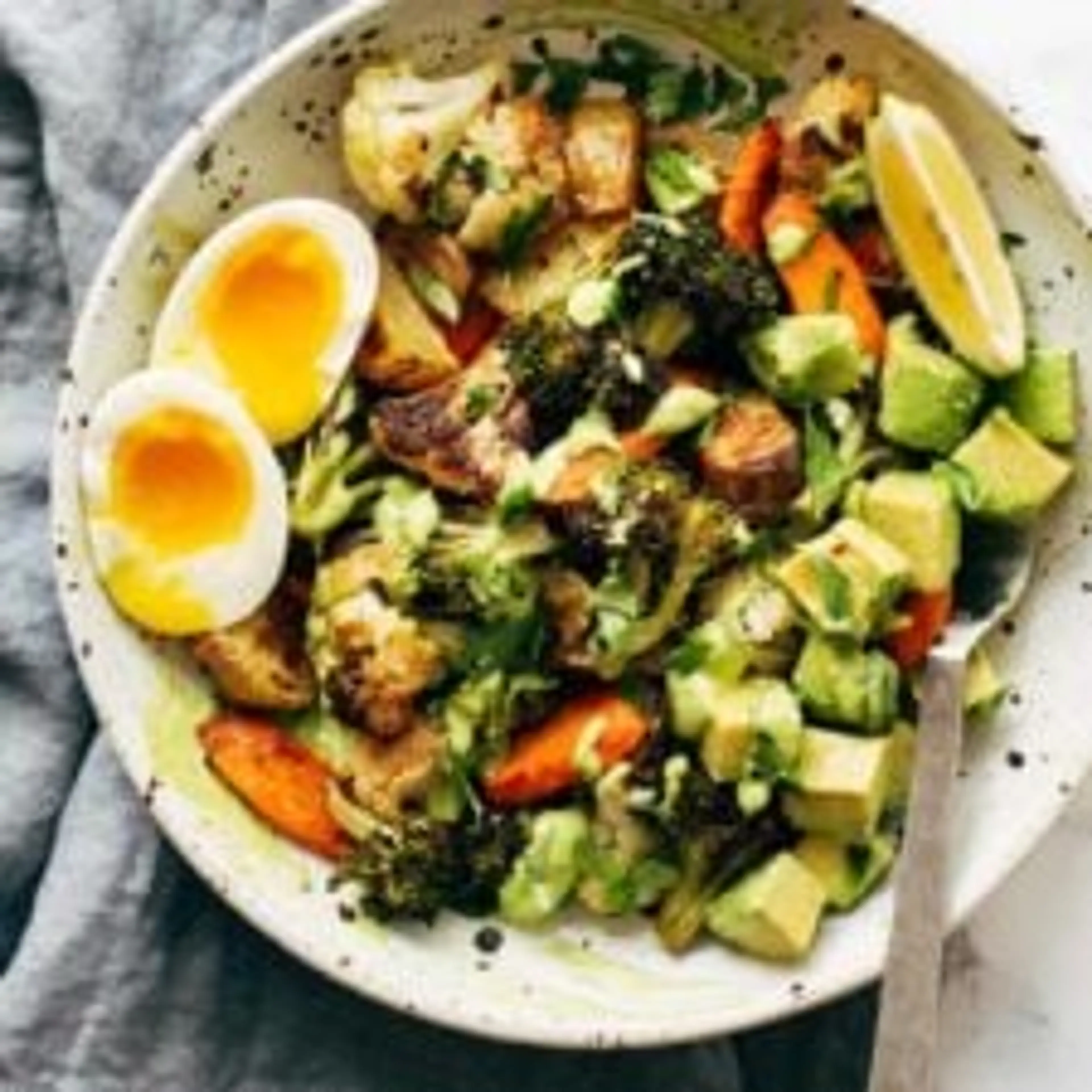Roasted Vegetable Bowls with Green Tahini