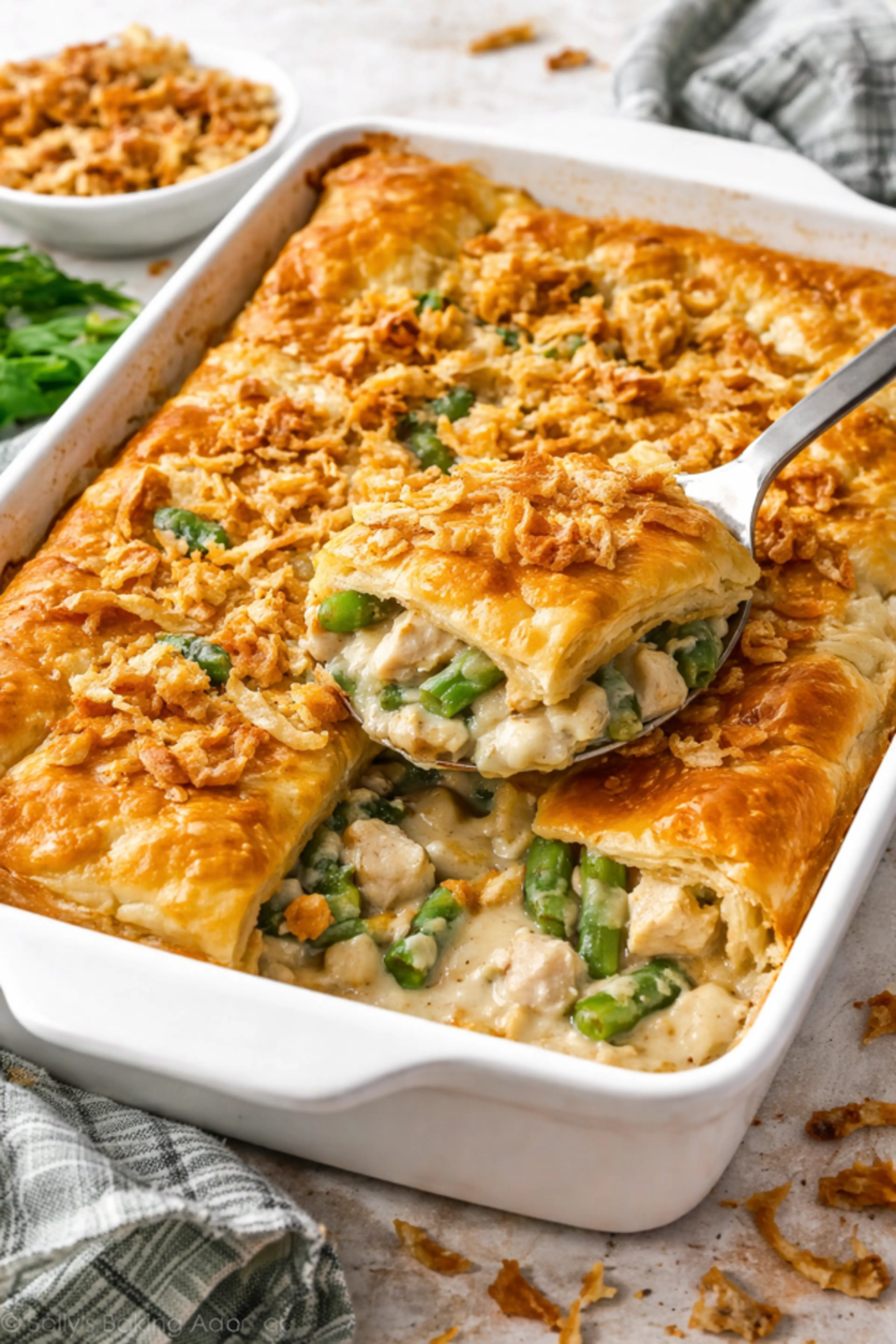 Chicken Pot Pie Puff Pastry Bake