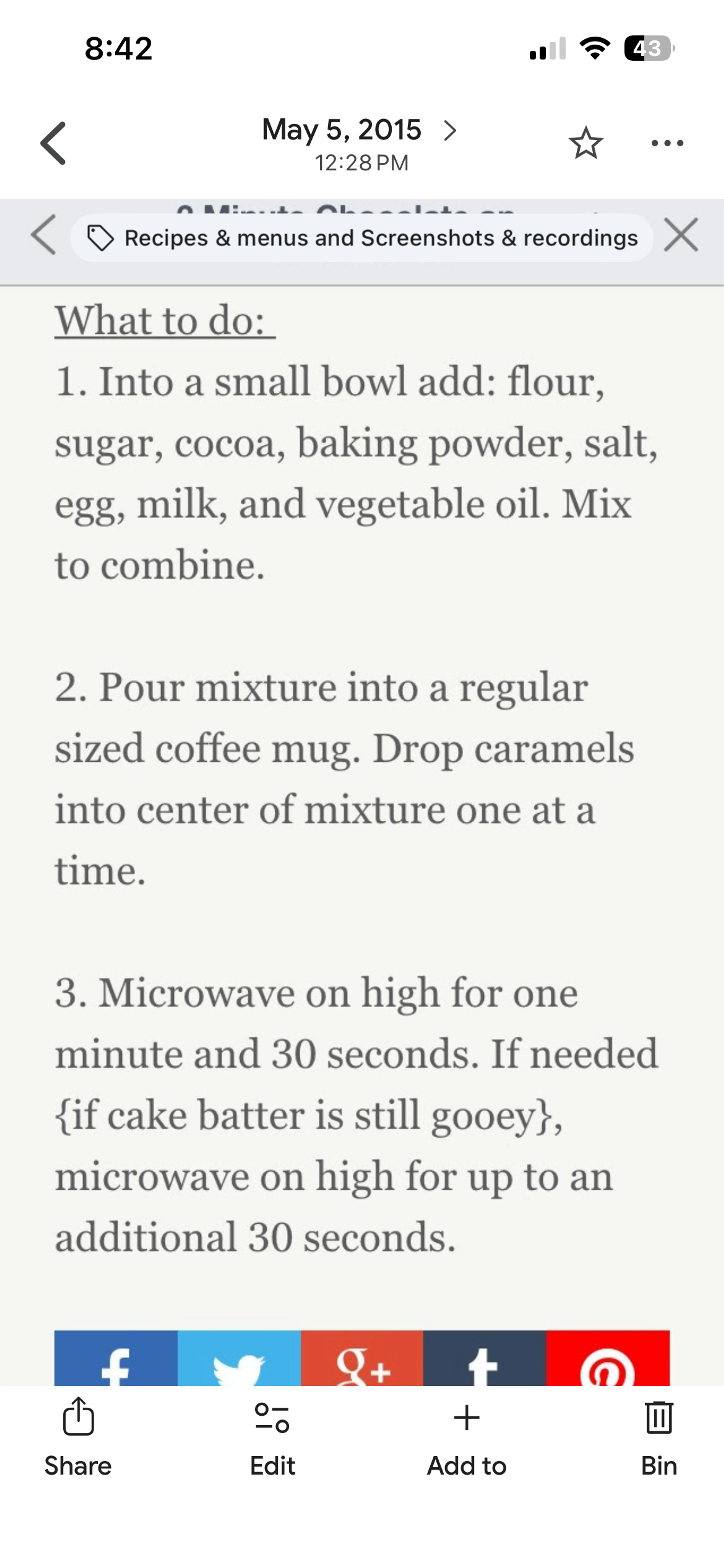 Salted Caramel Mug Cake