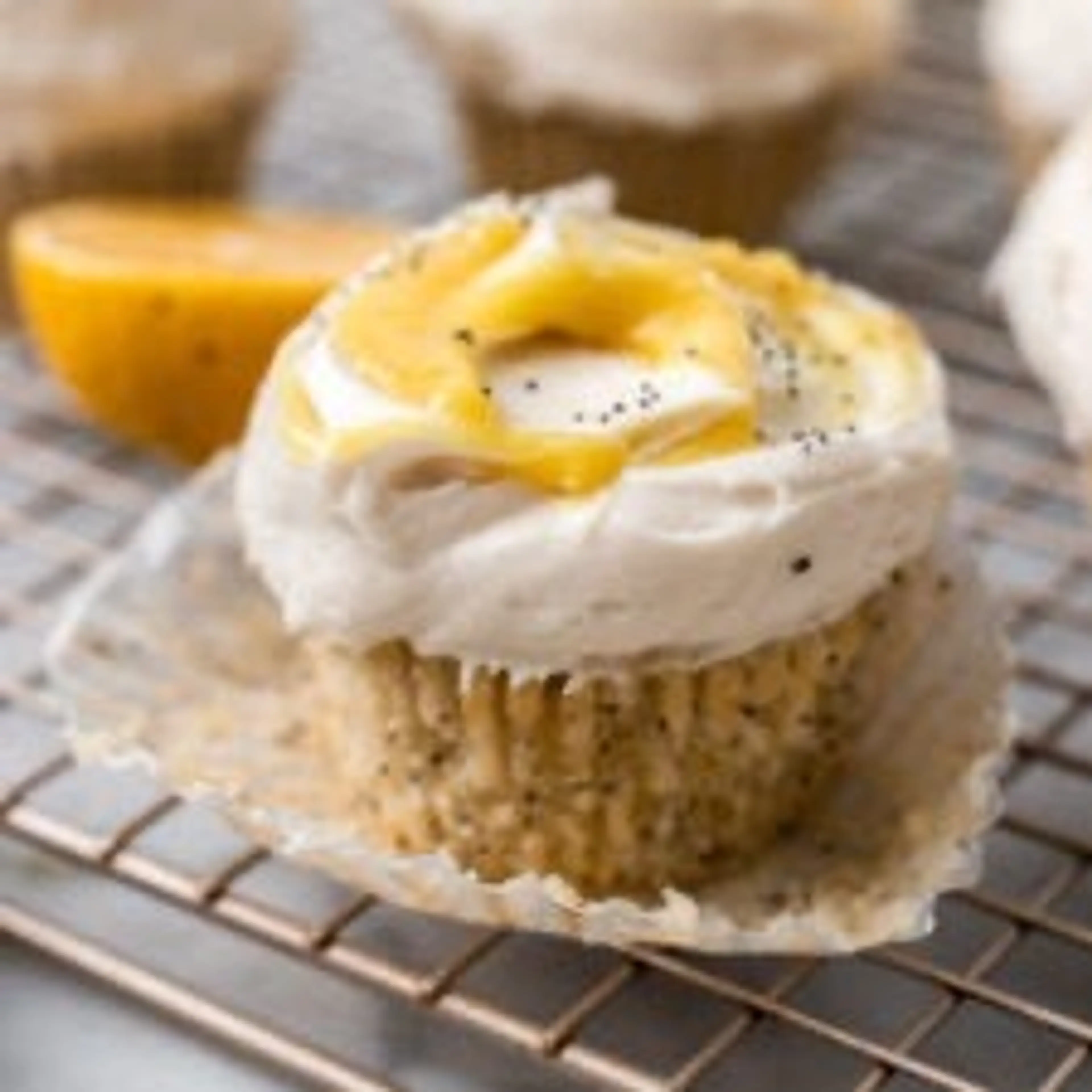 Small Batch Vegan Lemon Poppy Seed Cupcakes with Lemon Curd
