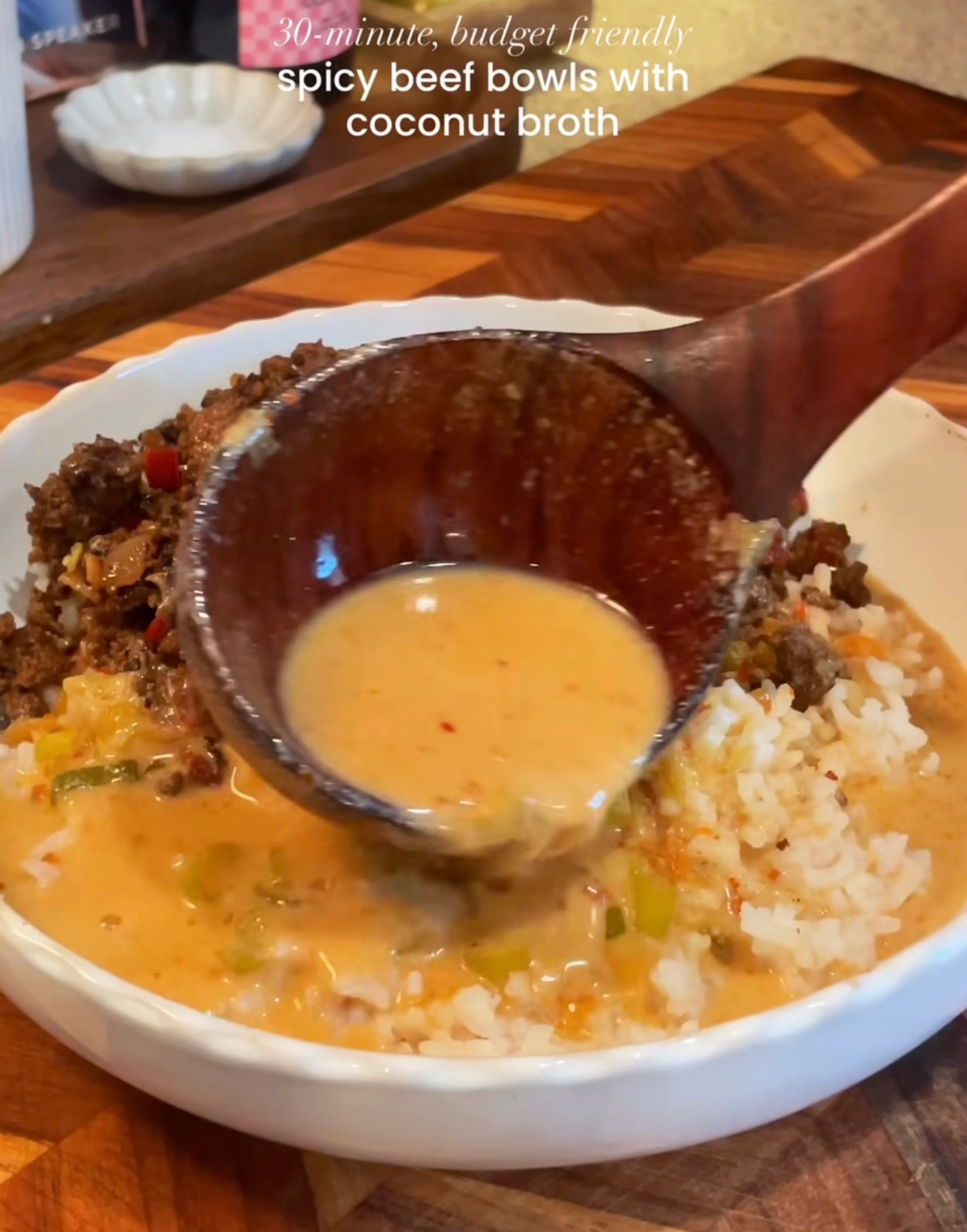Spicy Coconut Beef Bowls