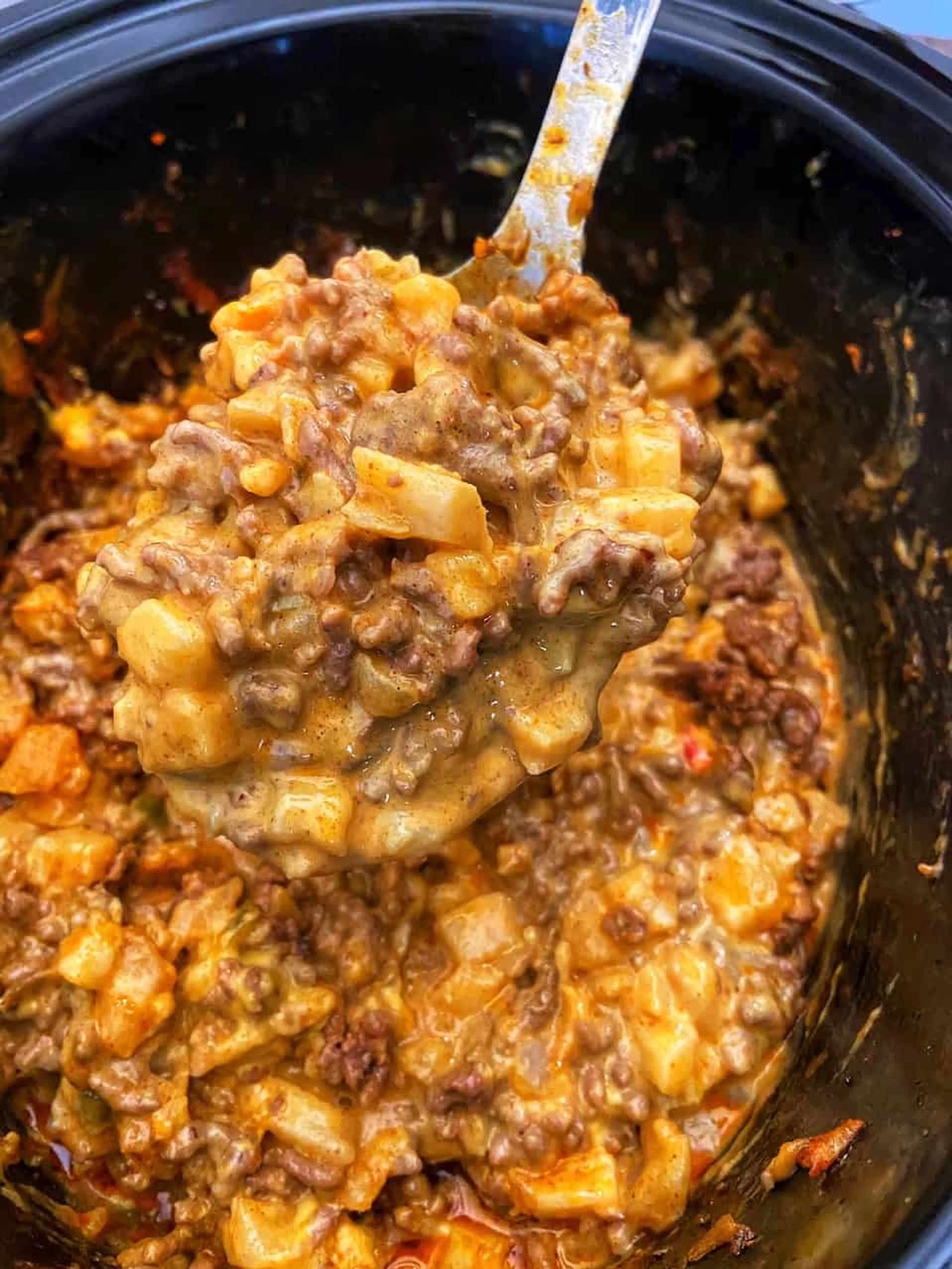Crockpot Taco Potato Casserole with Hashbrowns
