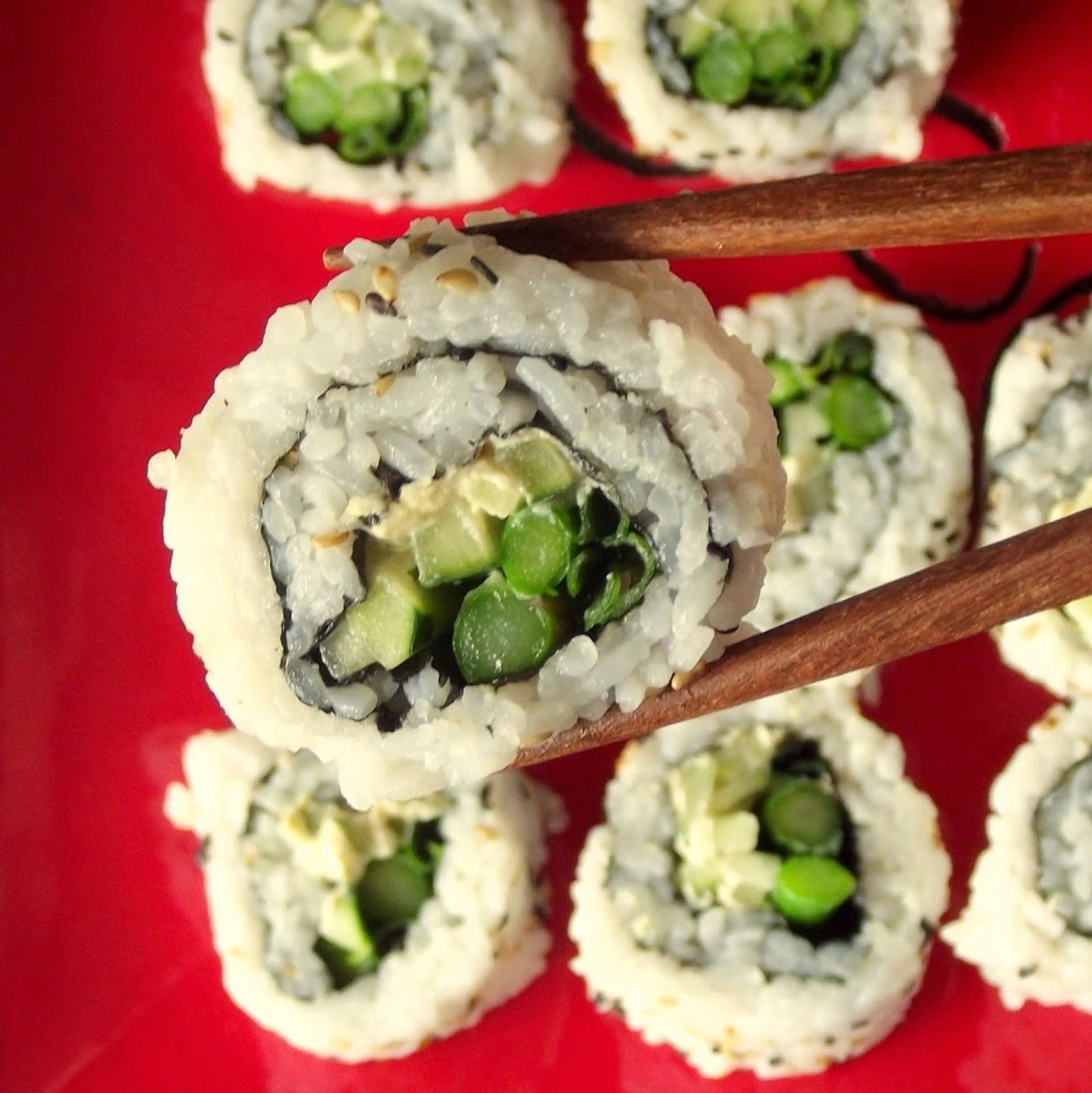 Vegan Cream Cheese and Veggie Sushi