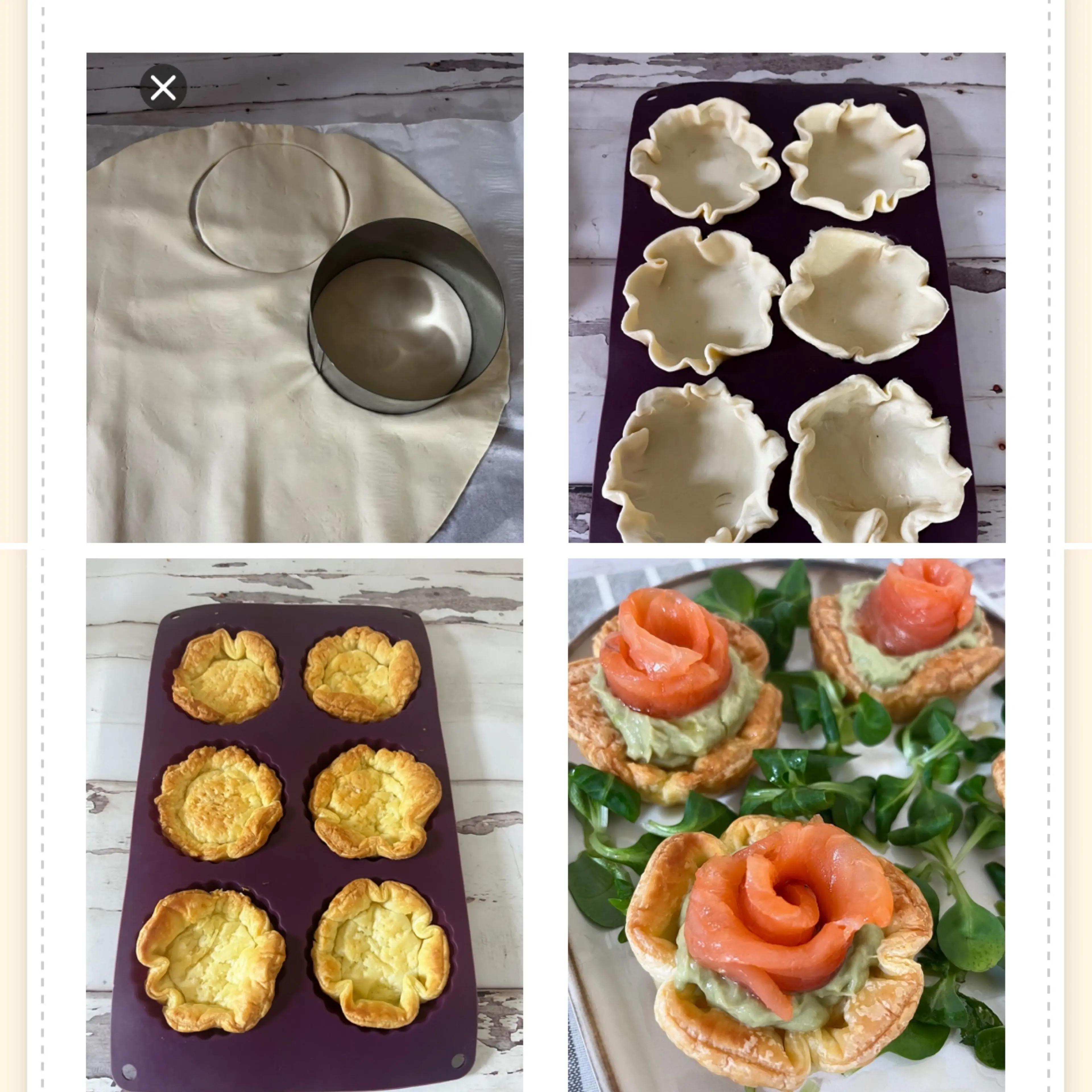 Cestini di rose al salmone