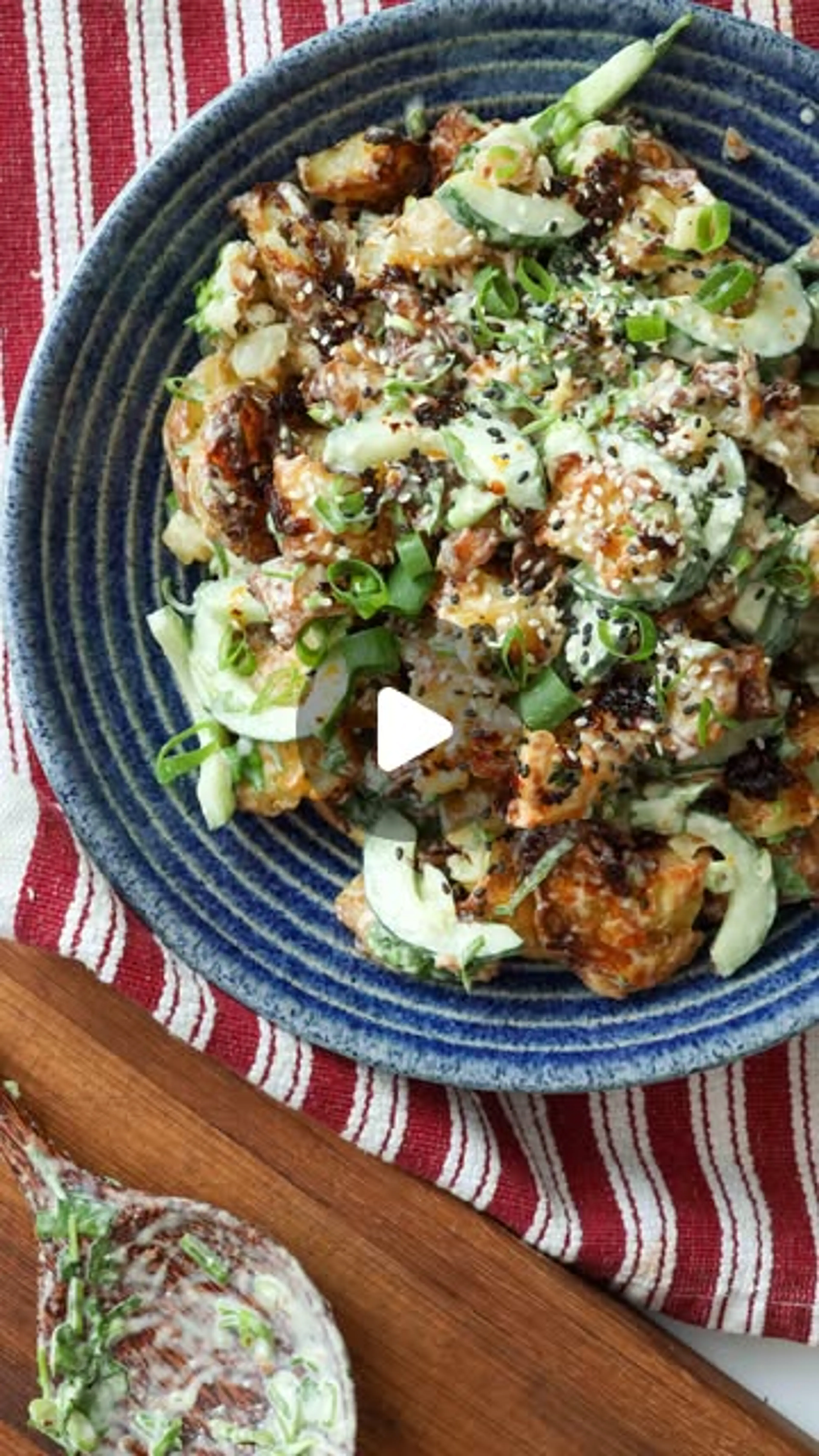 Smashed Potato Salad with Sesame Mayo