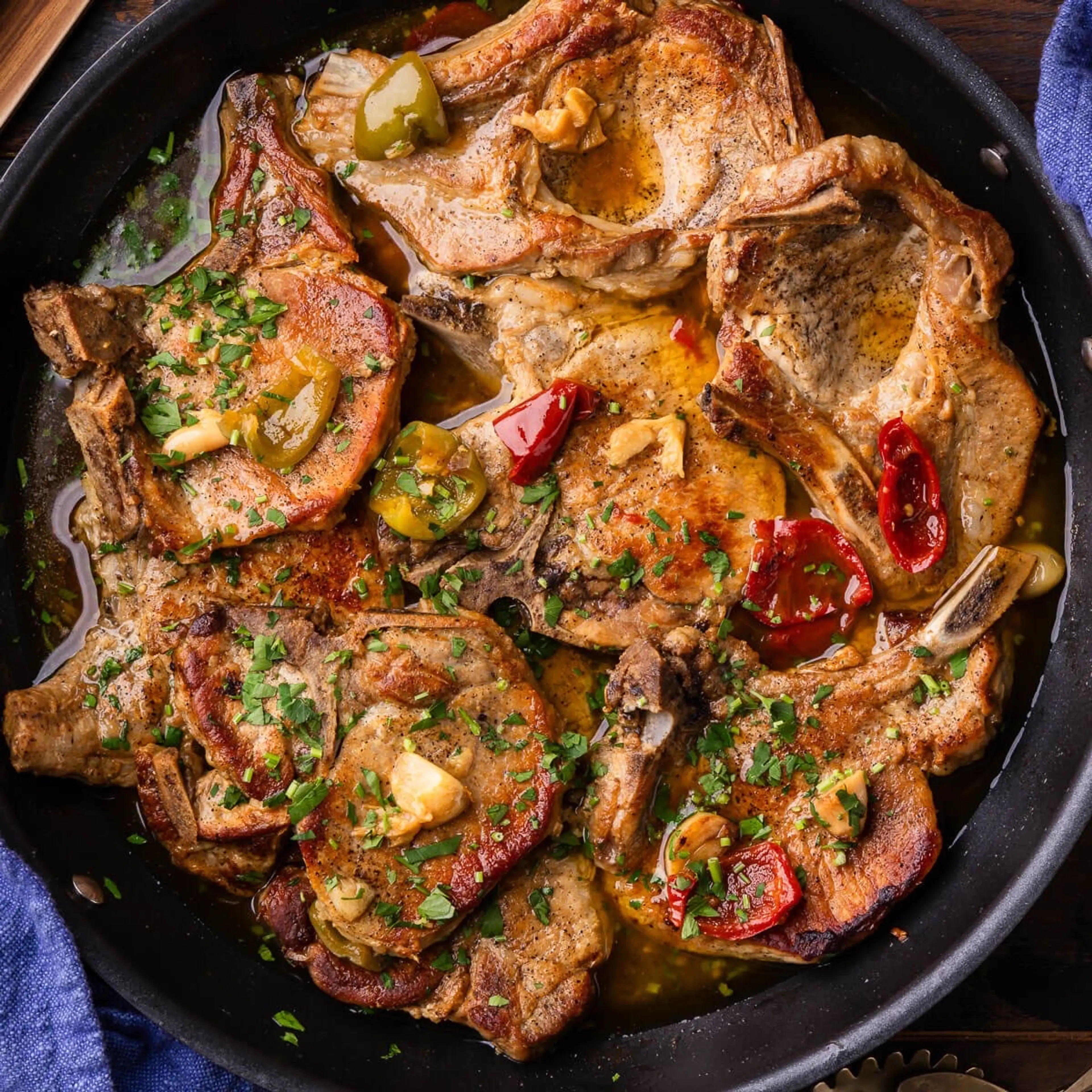 Pork Chops with Vinegar Peppers