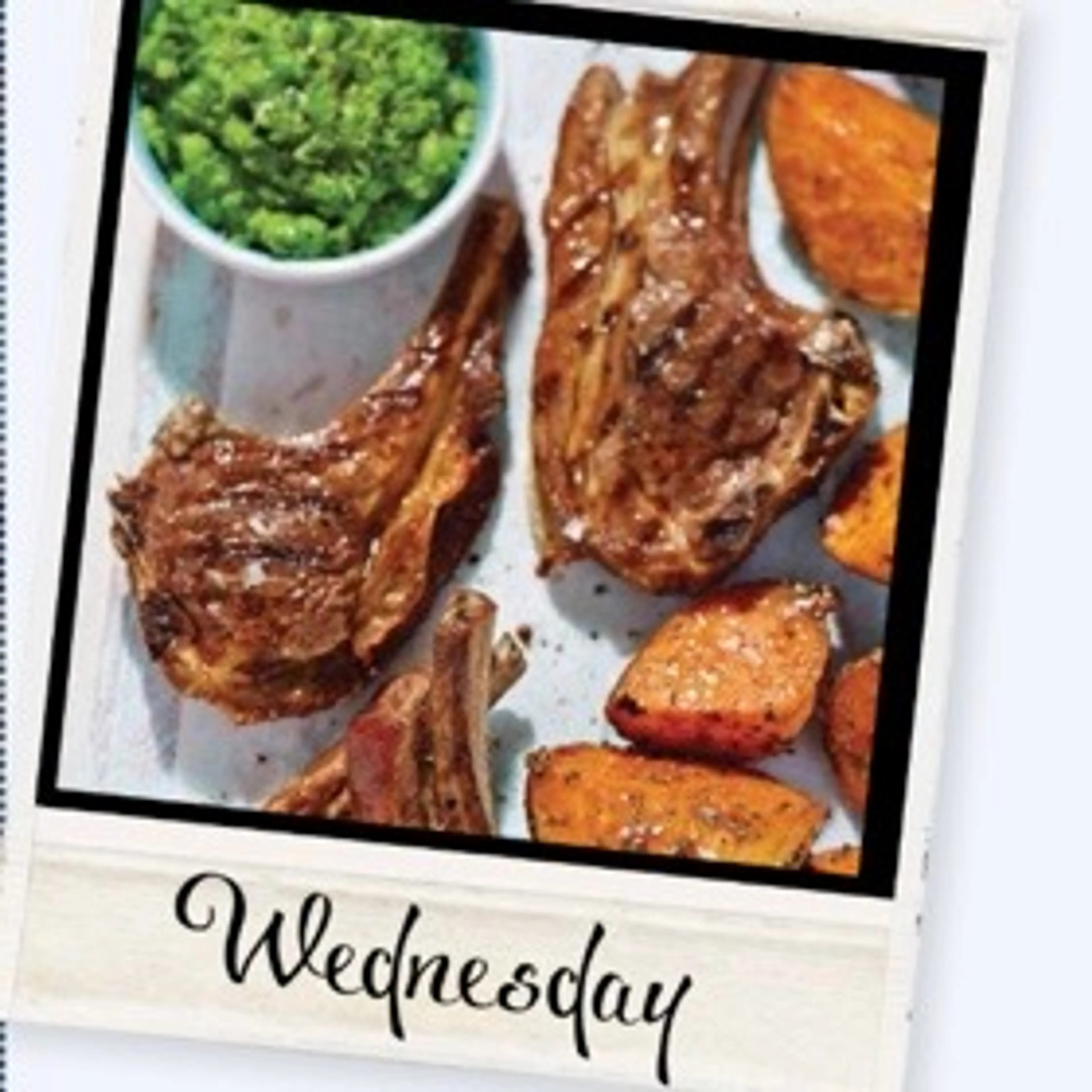 Lamb chops with minted pea purée
