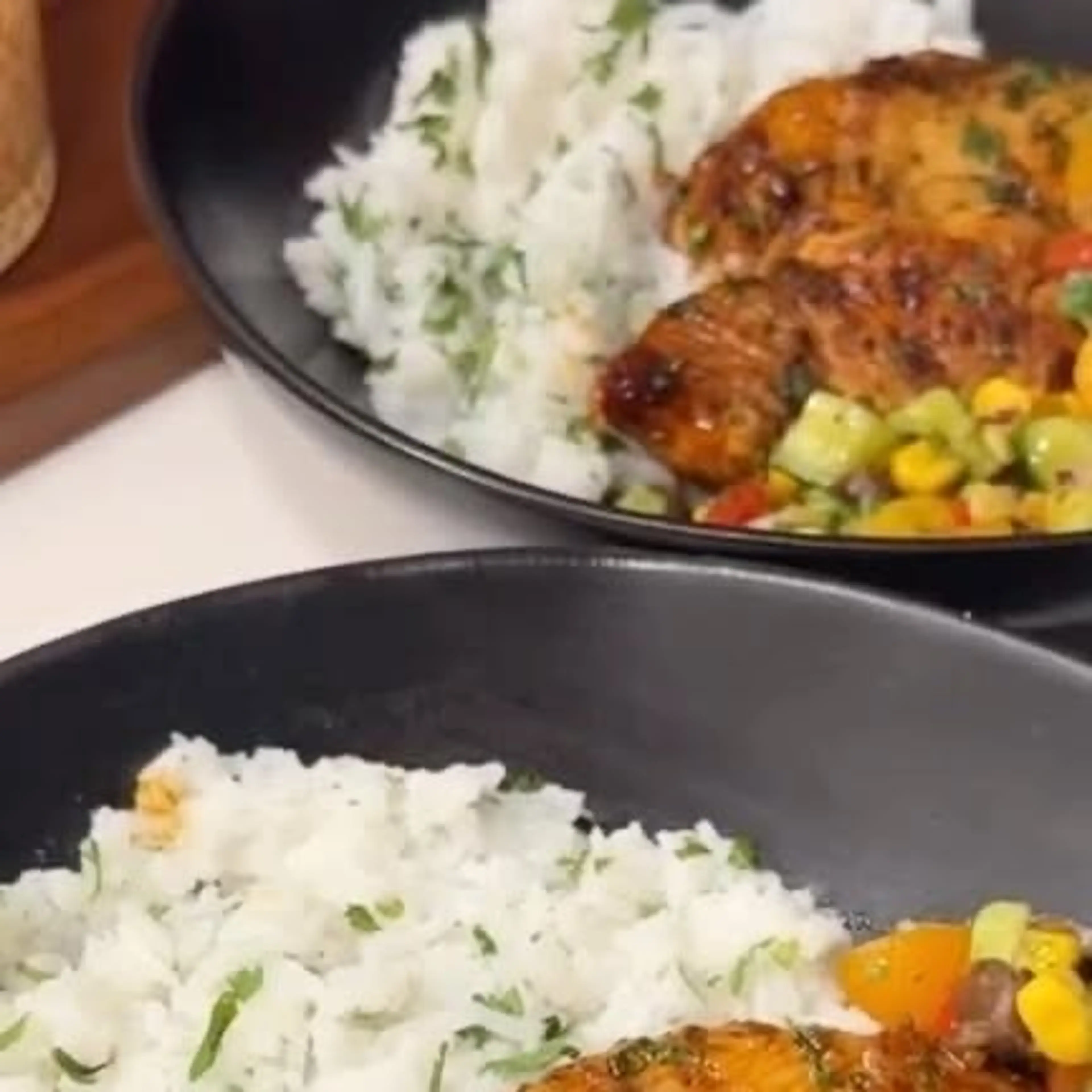 Honey Cilantro Lime Chicken & Avocado Corn Tomato Salad