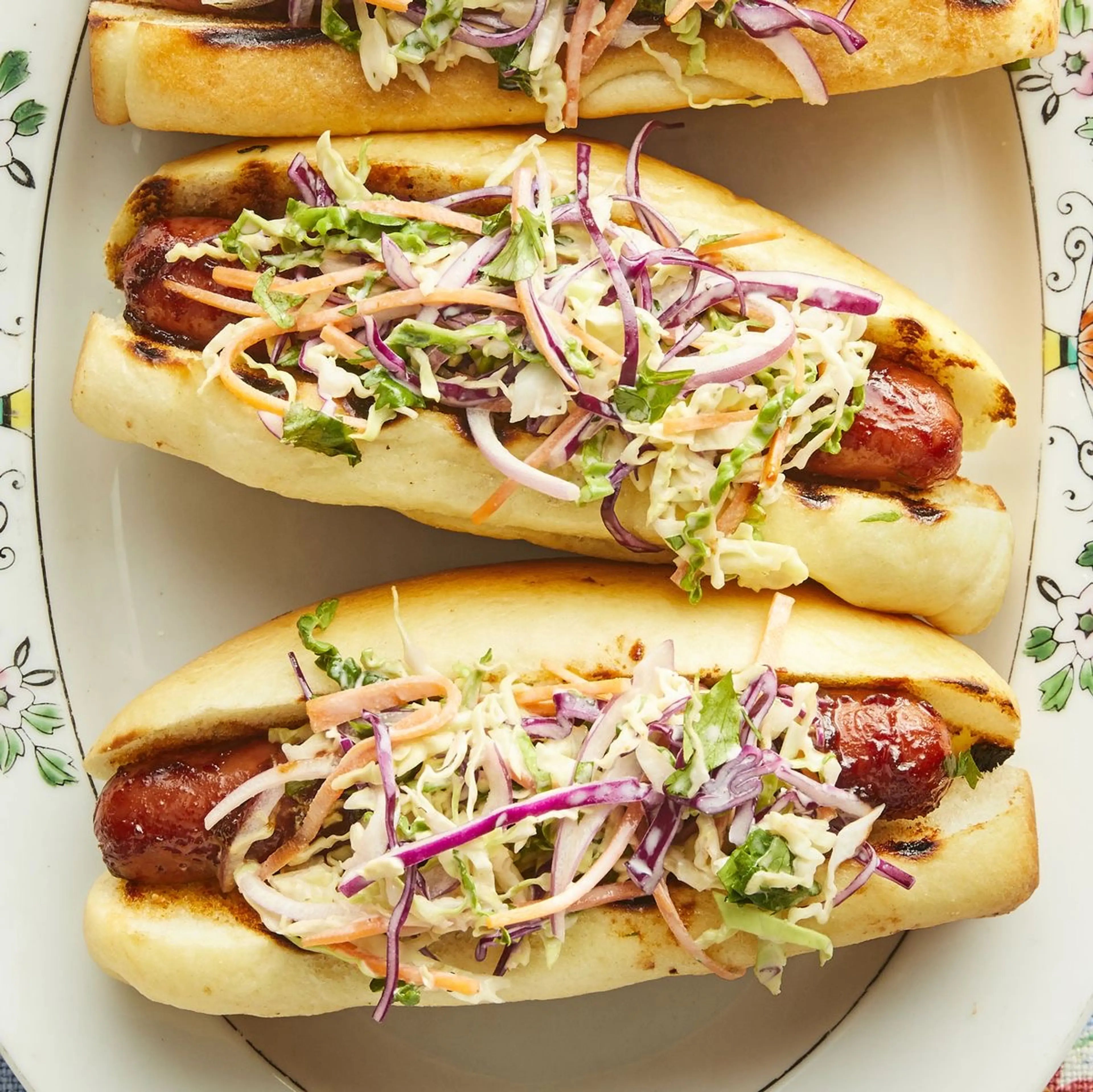 BBQ Hot Dogs with Cilantro Slaw