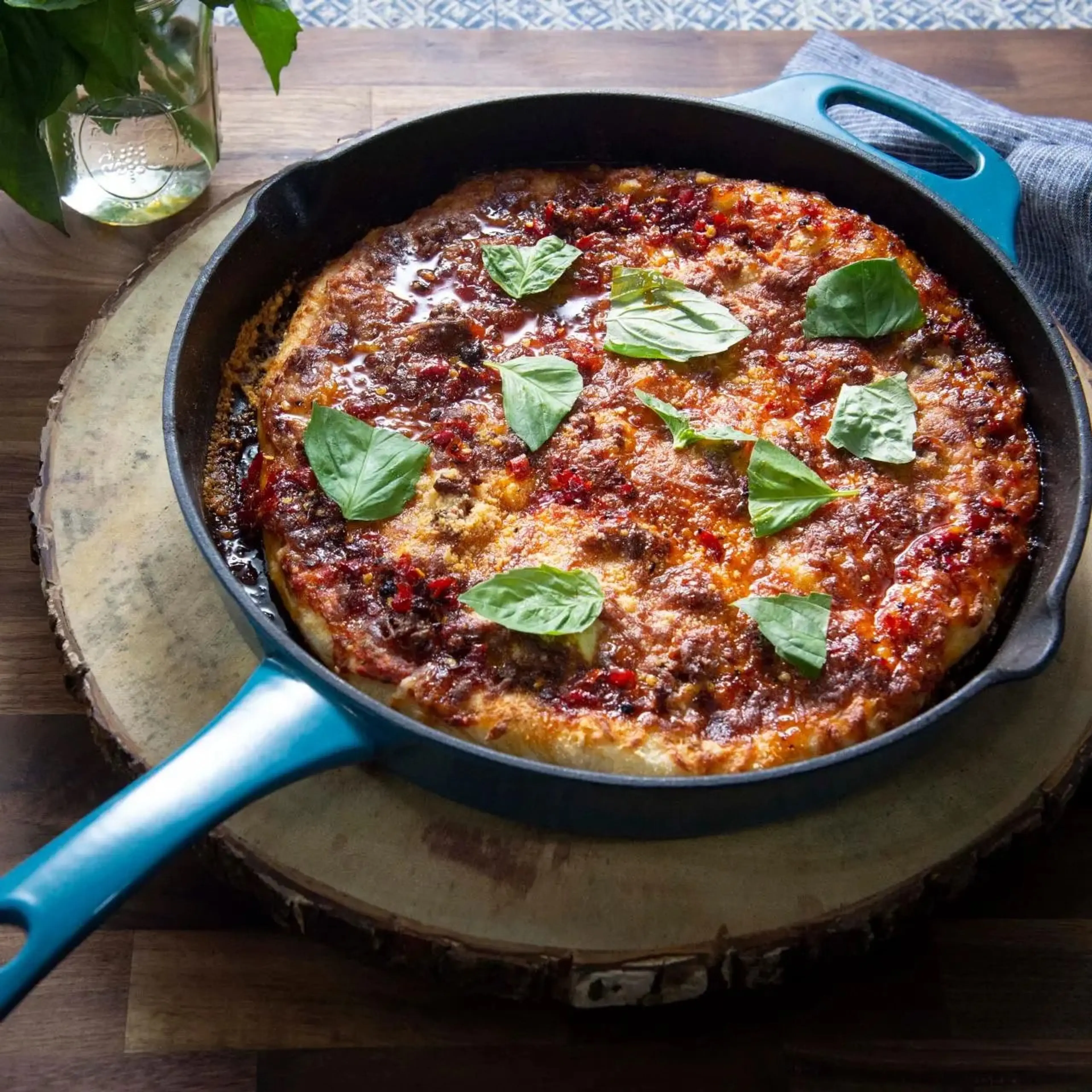 Hot Sausage Cast-Iron Skillet Pan Pizza