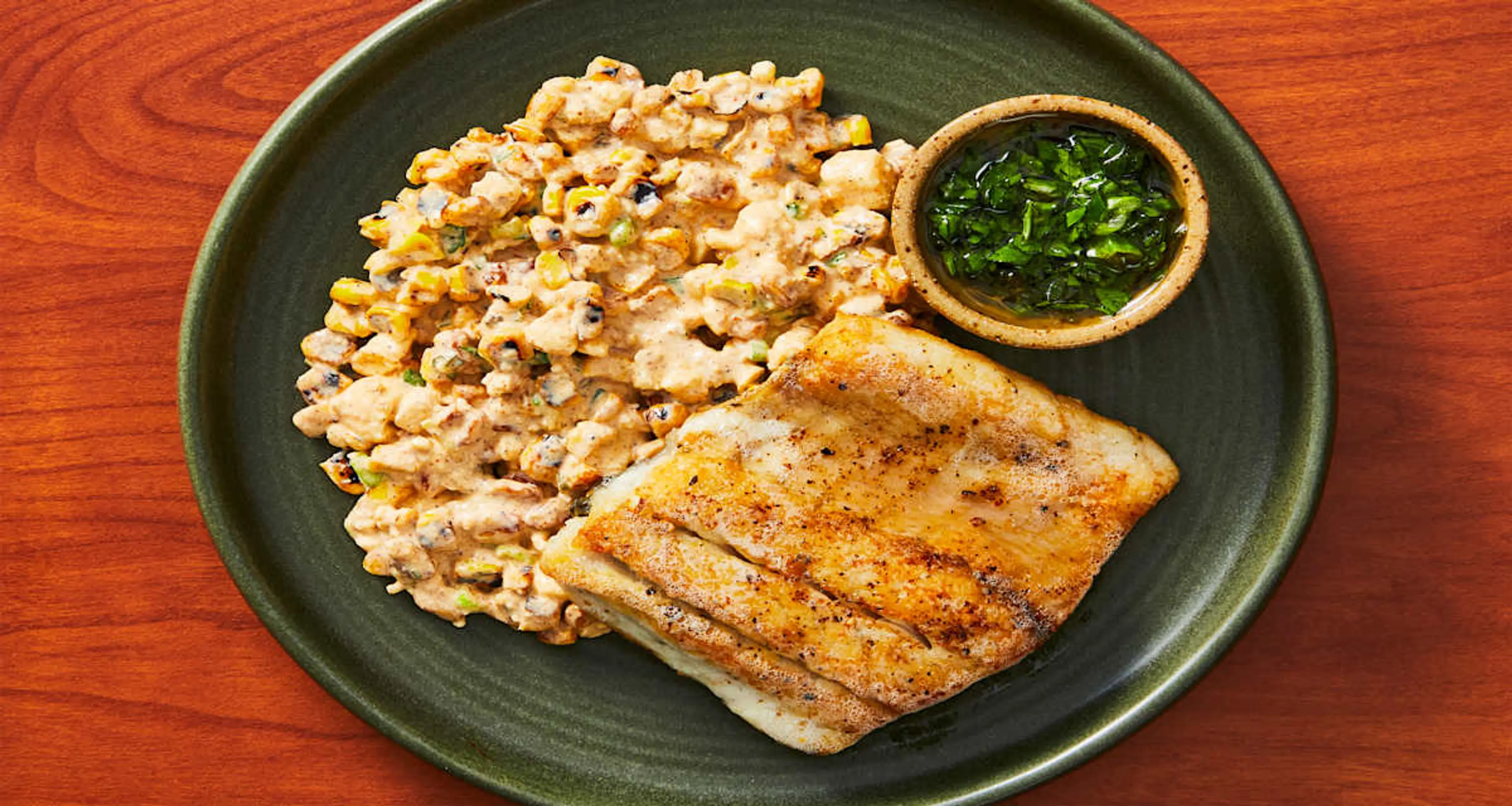 Spicy Mexican-Style Barramundi with Cilantro-Lime Oil & Esqu