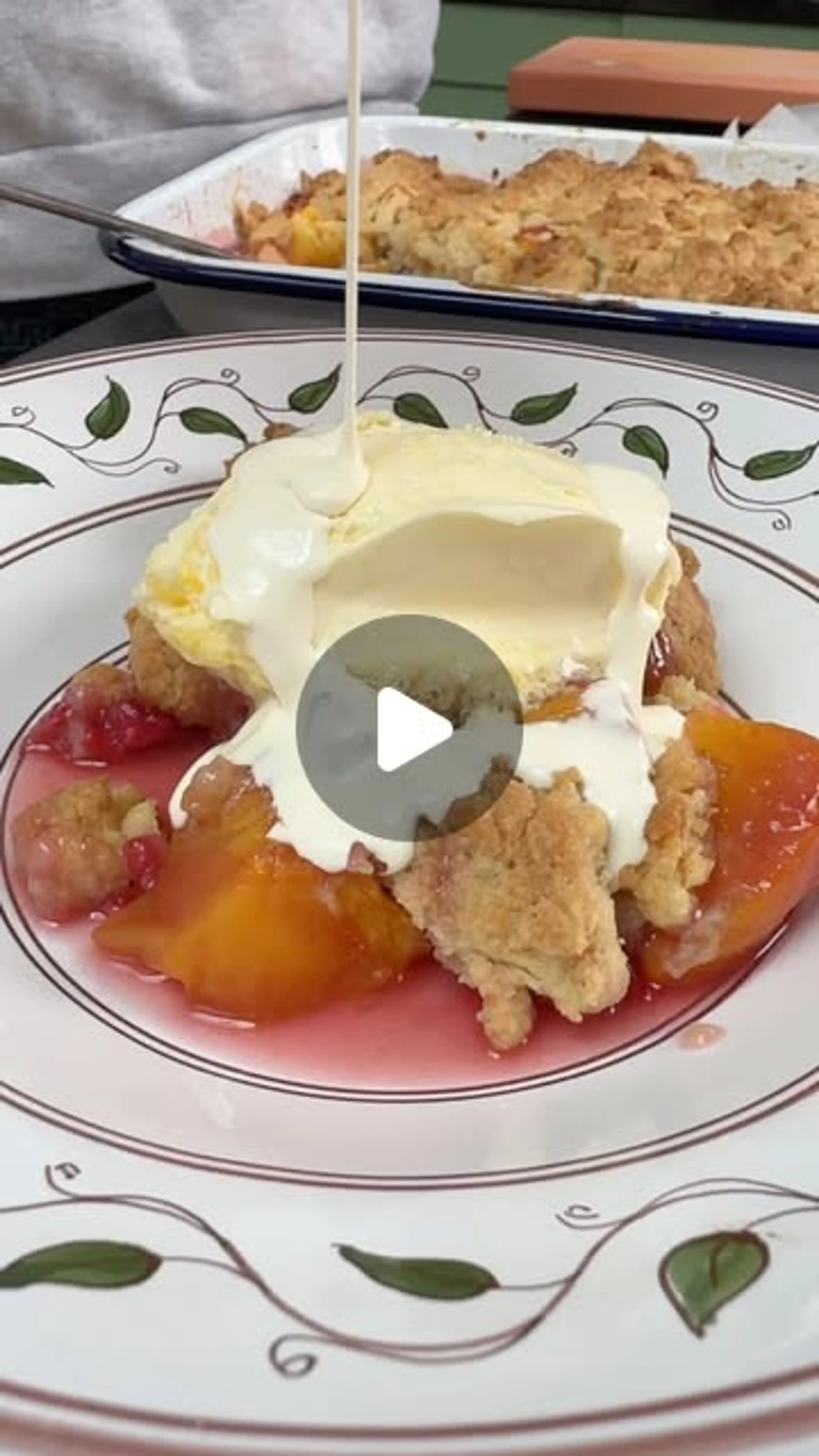Peach, Raspberry and Apple Cobbler