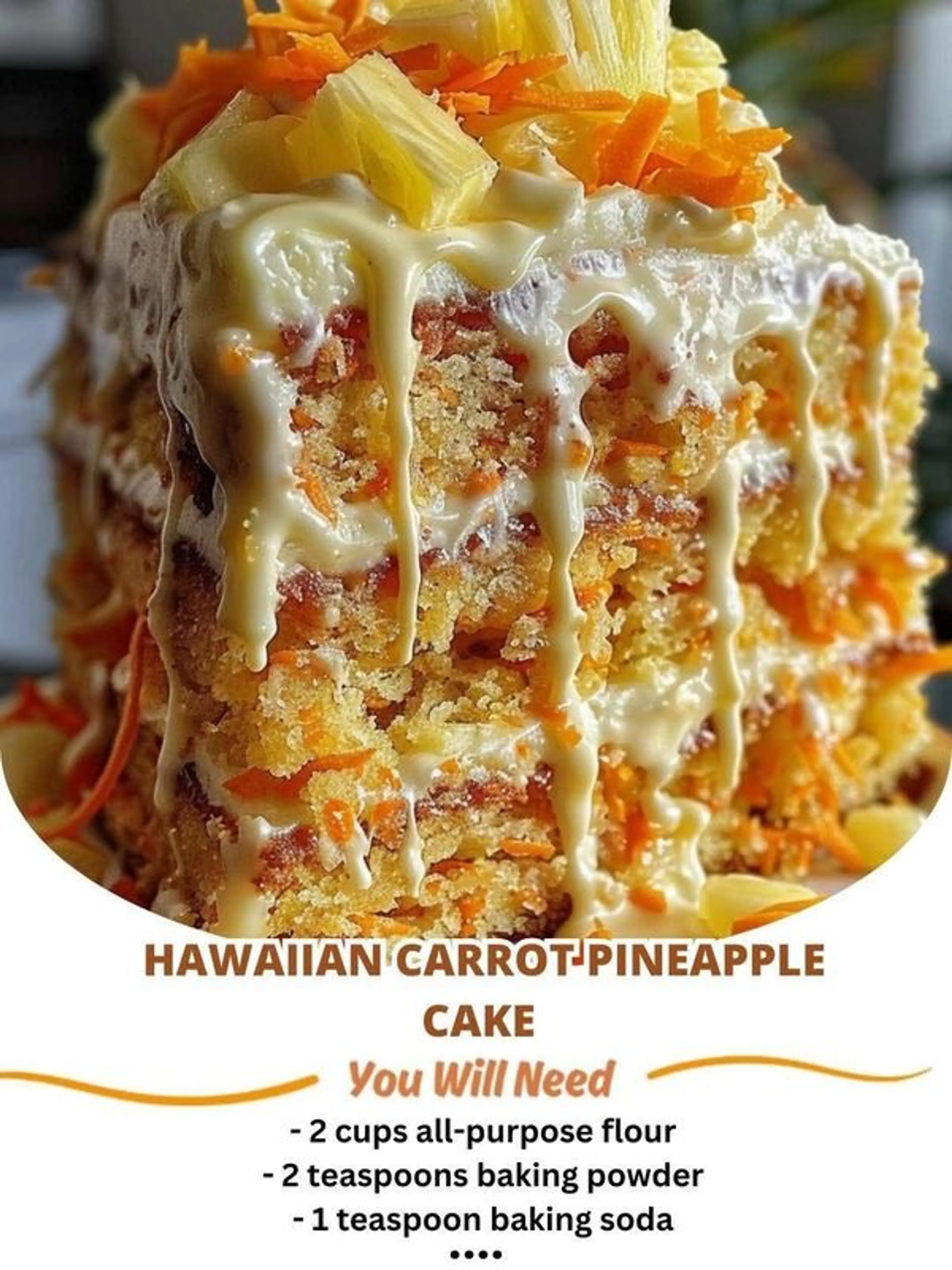 Hawaiian Carrot Pineapple Cake