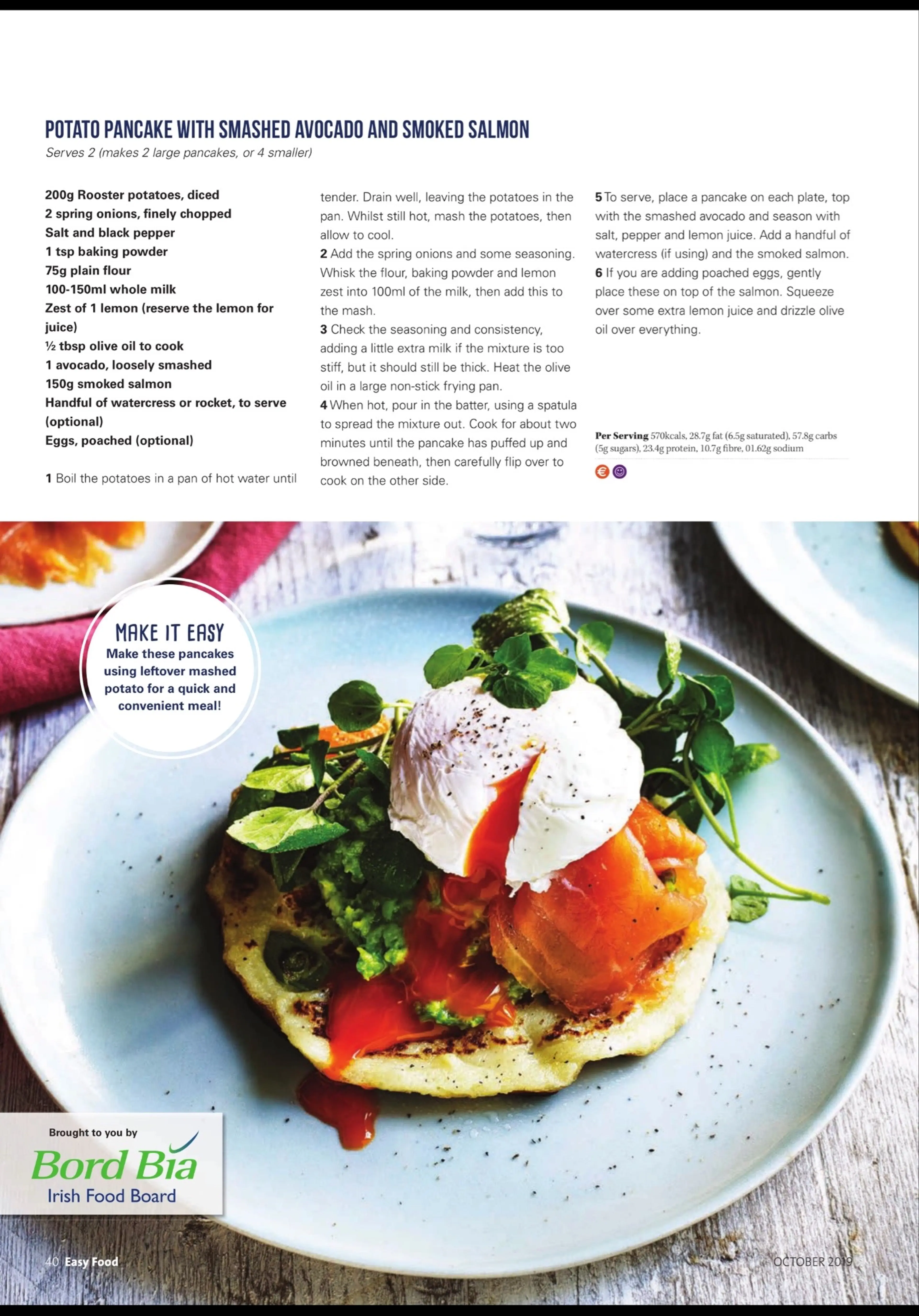POTATO PANCAKE WITH SMASHED AVOCADO AND SMOKED SALMON