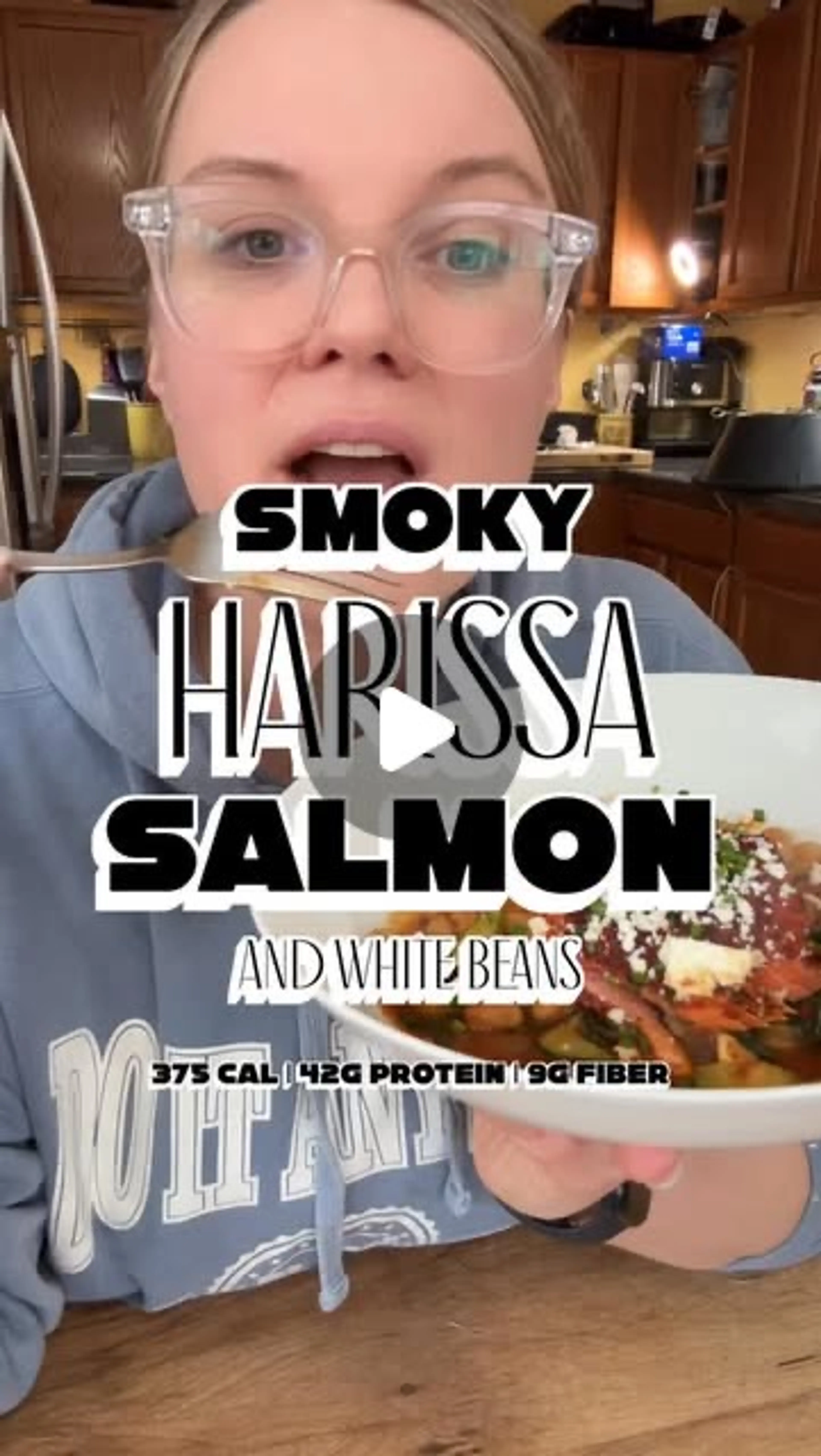 Smoky Harissa Salmon and White Beans