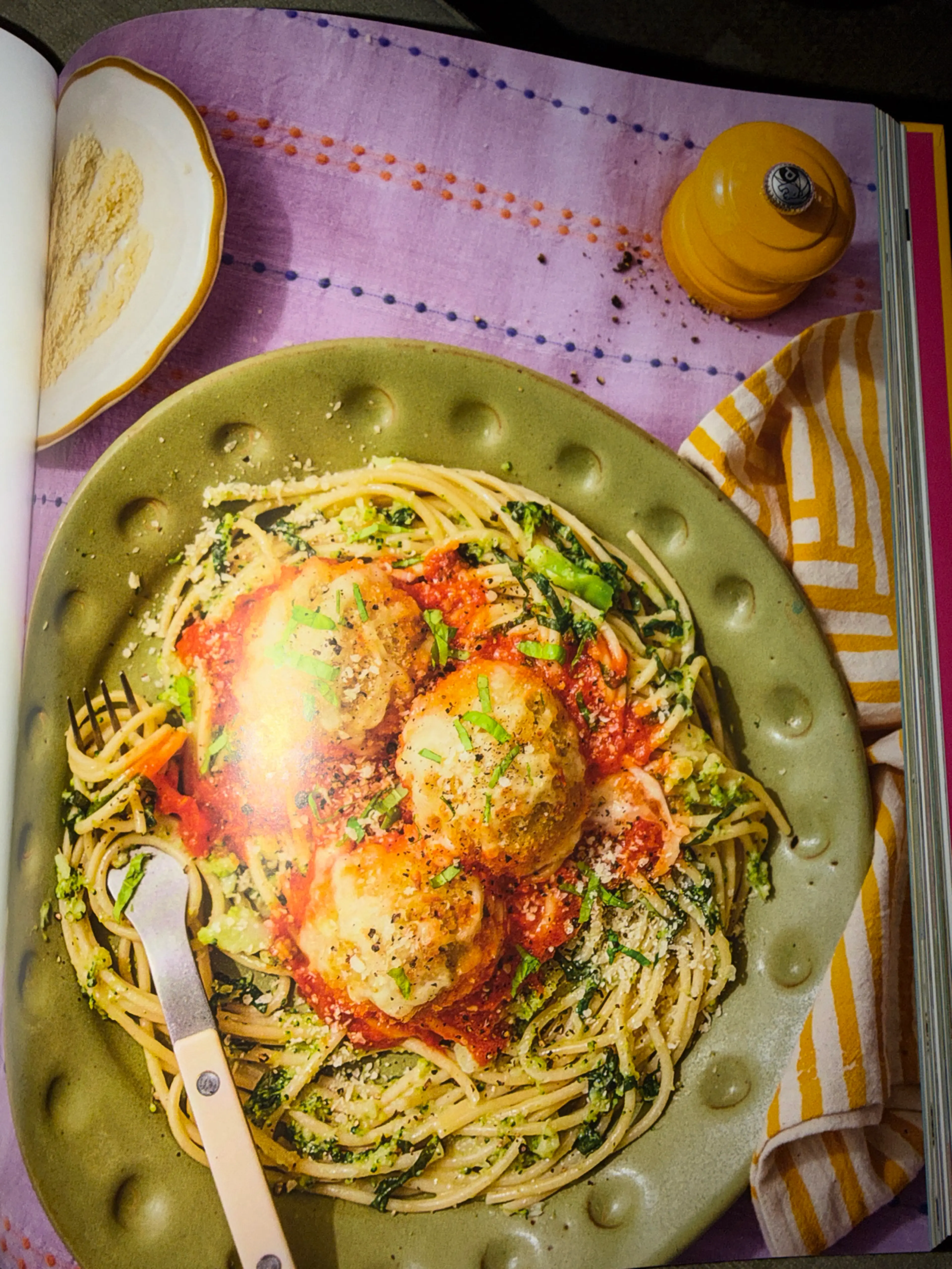 chicken parm meatballs WITH BROCCOLI BUTTER NOODLES