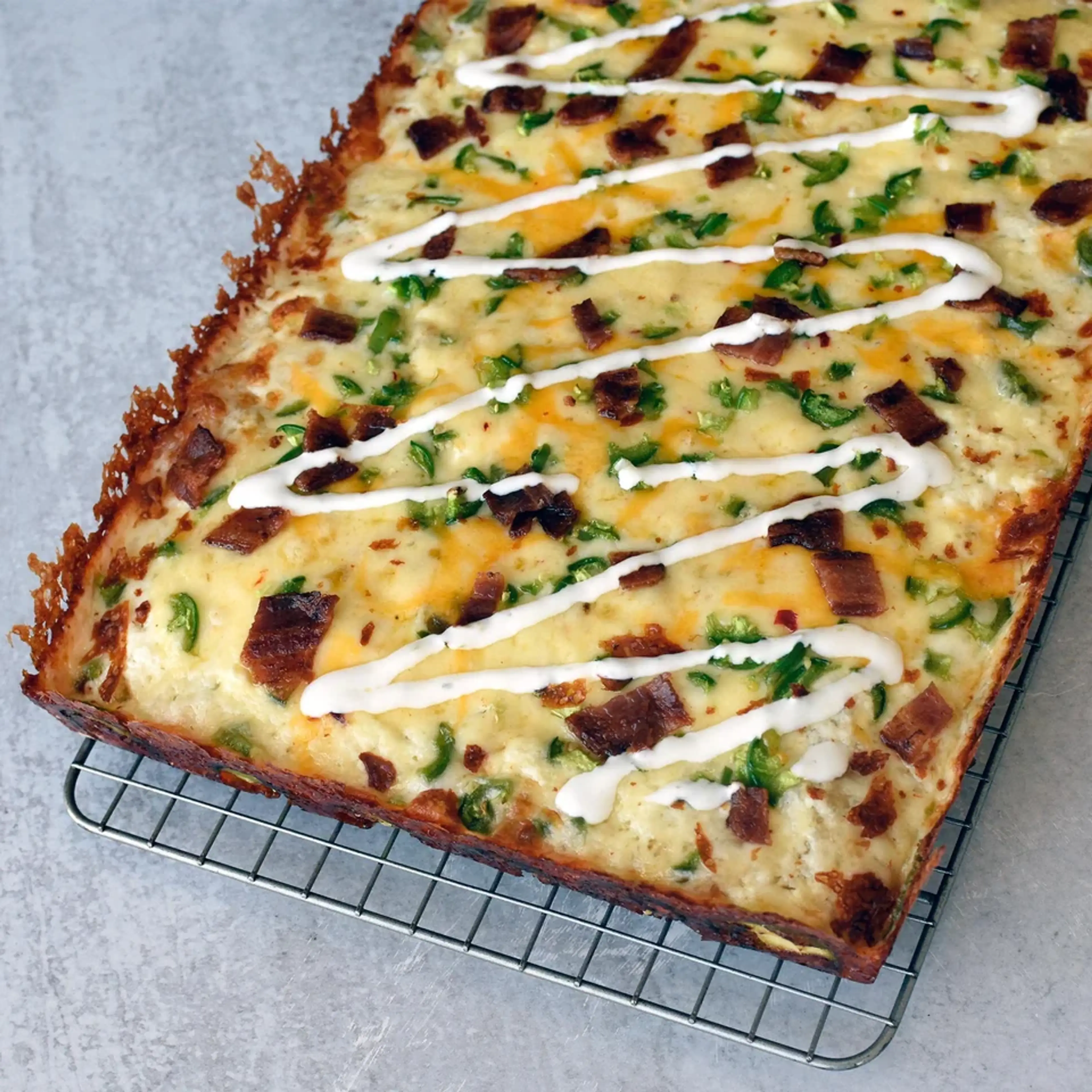Jalapeno Popper Detroit pizza