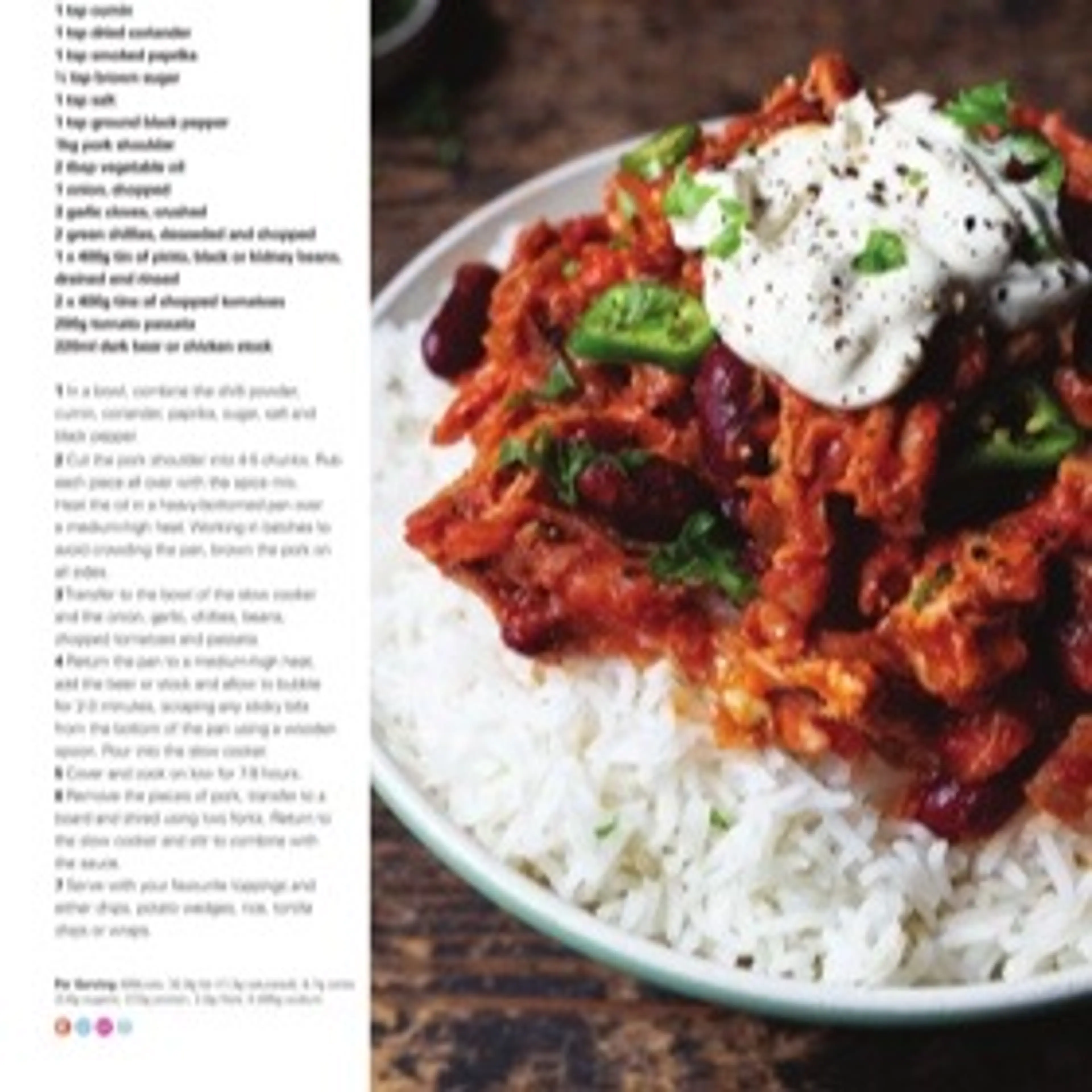 SLOW COOKER PULLED PORK CHILLI