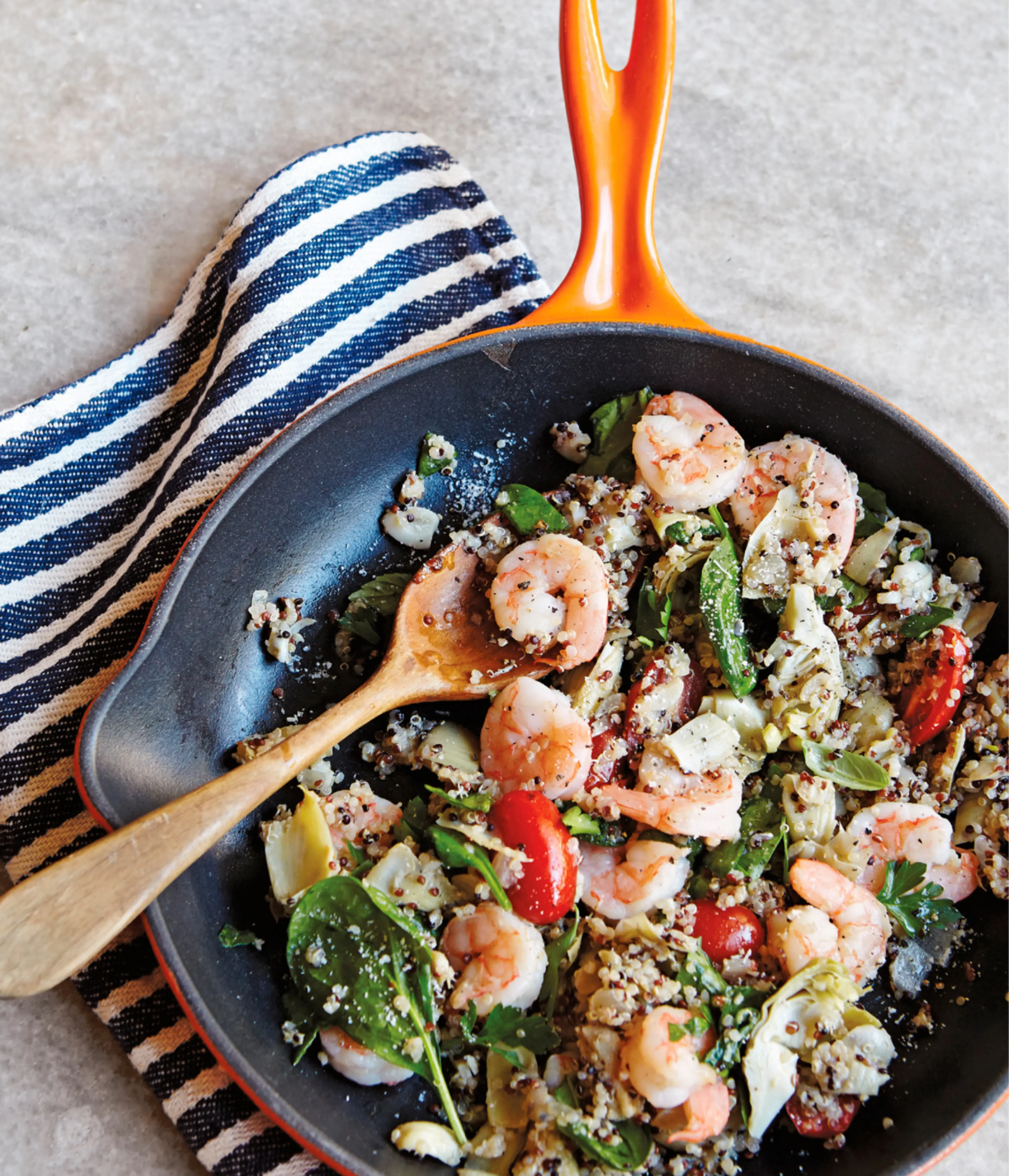 Shrimp and Artichoke Quinoa Bowls
