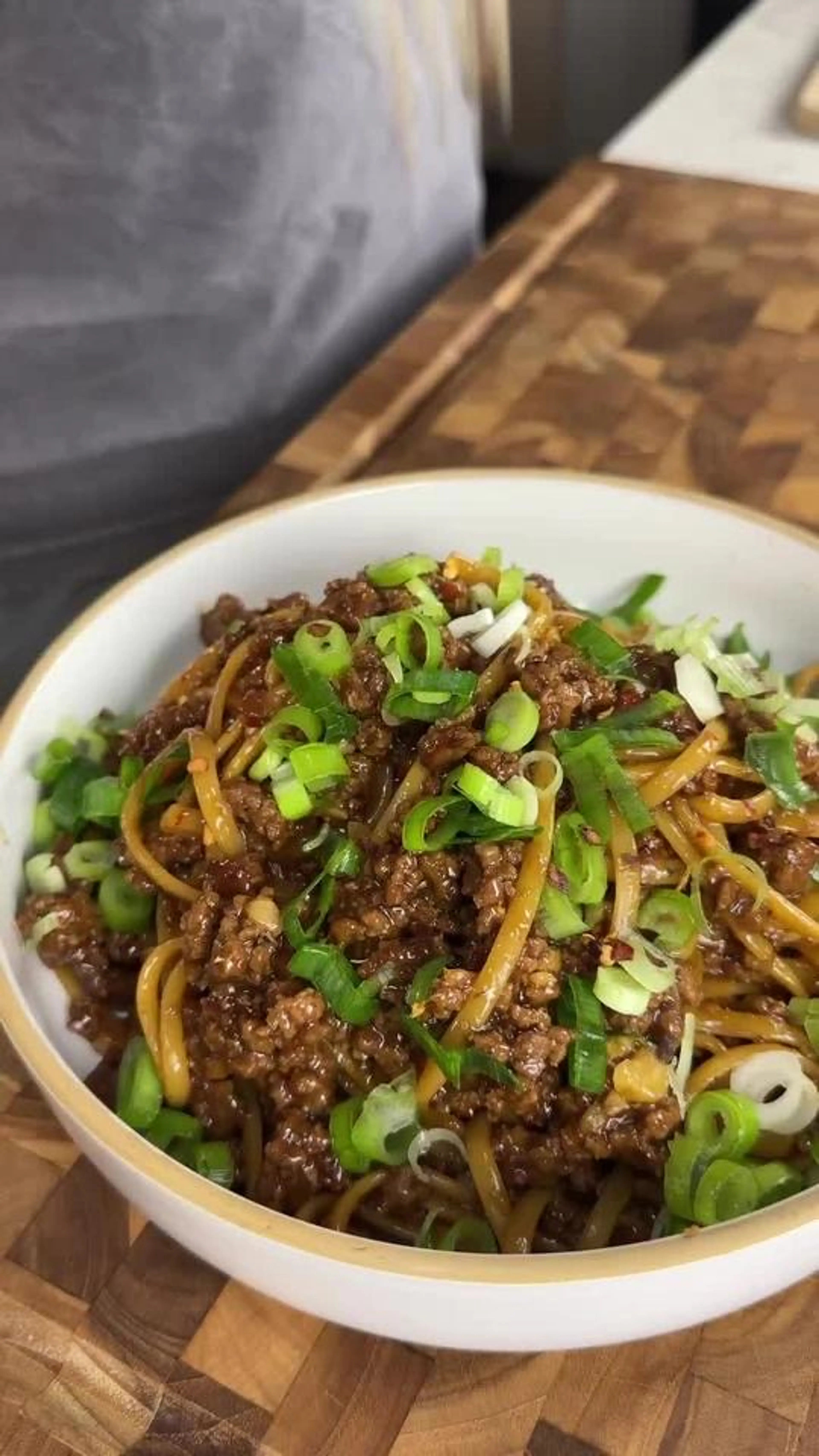 Ground Beef Mongolian Noodles