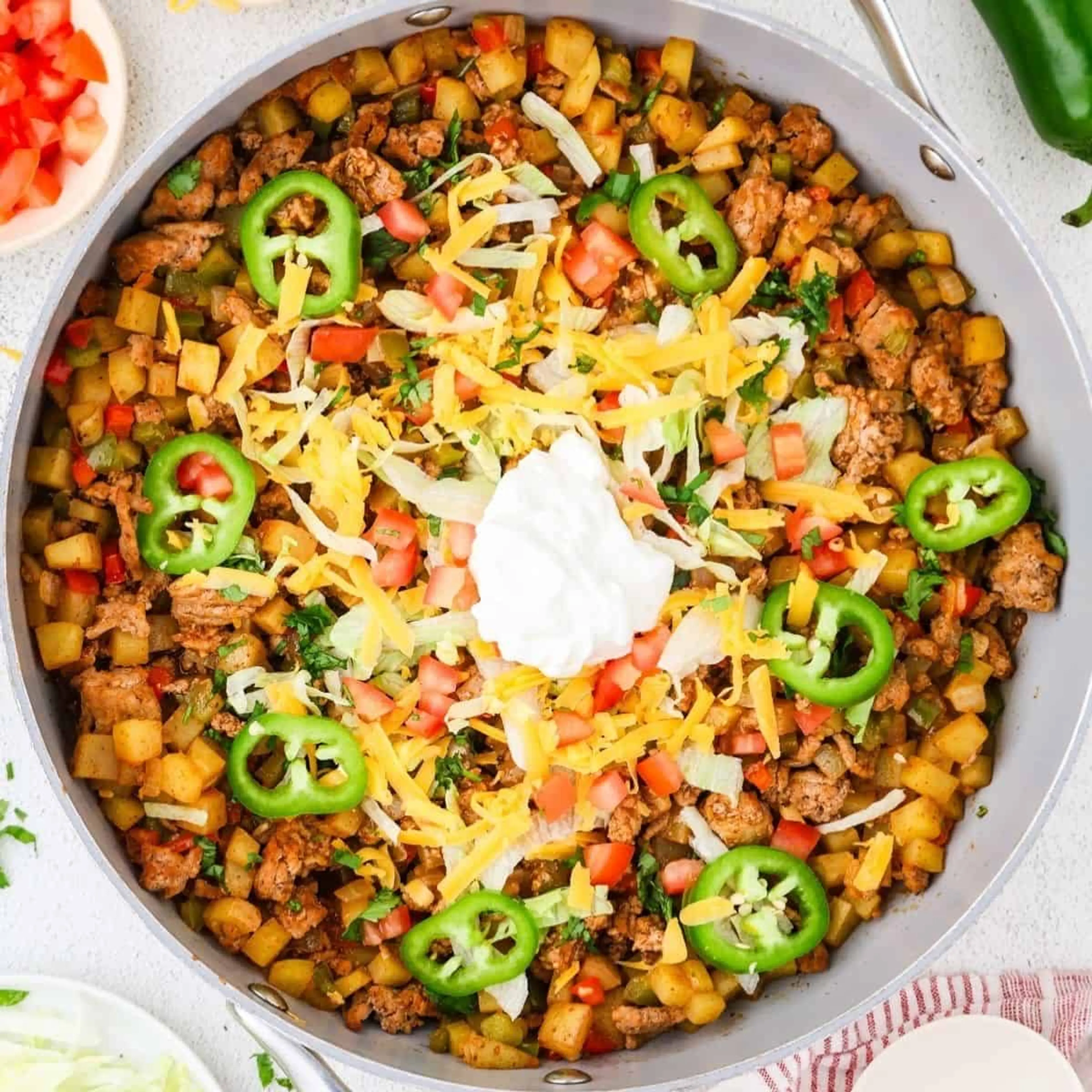 Healthy Taco Turkey and Potato Skillet
