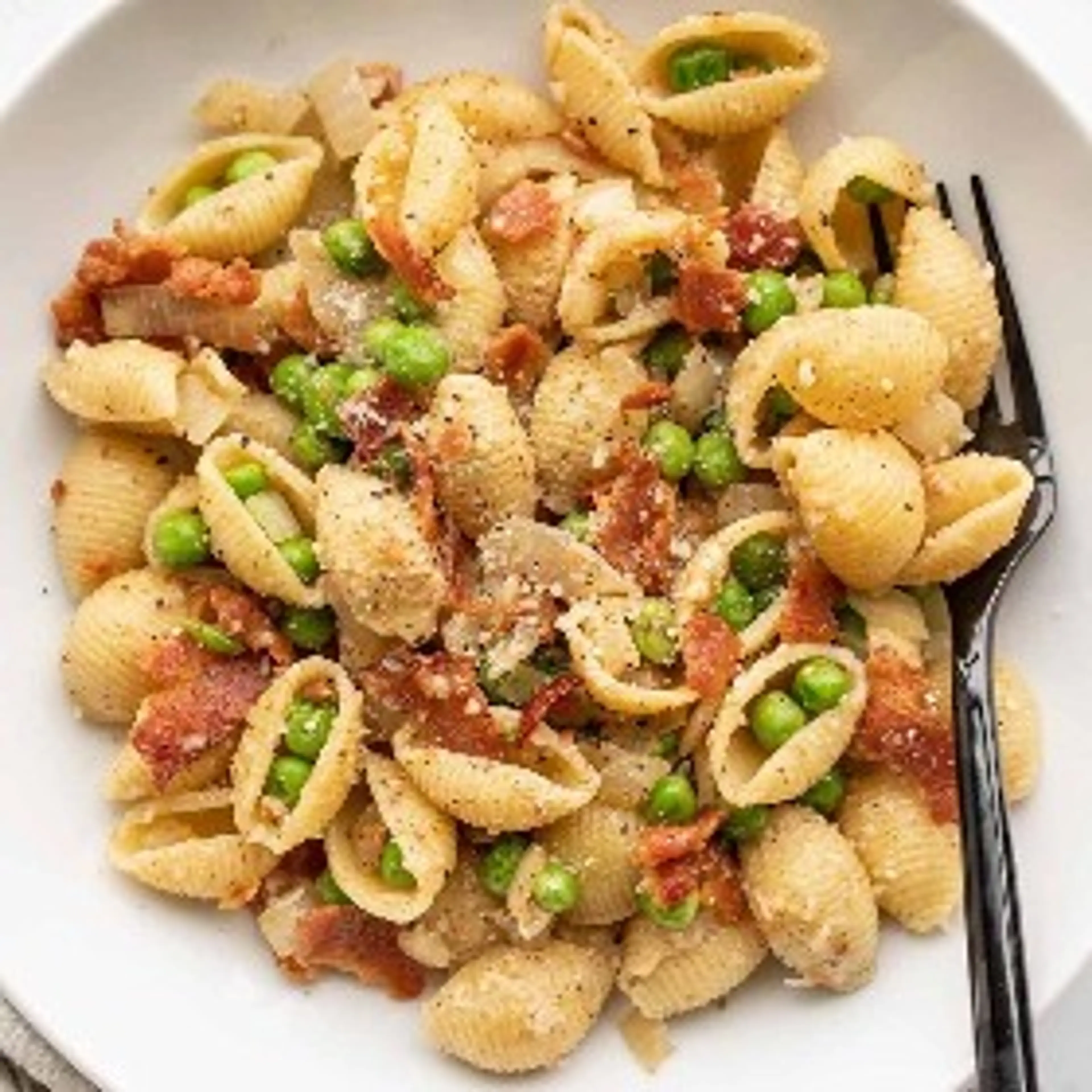 Pasta with Bacon and Peas