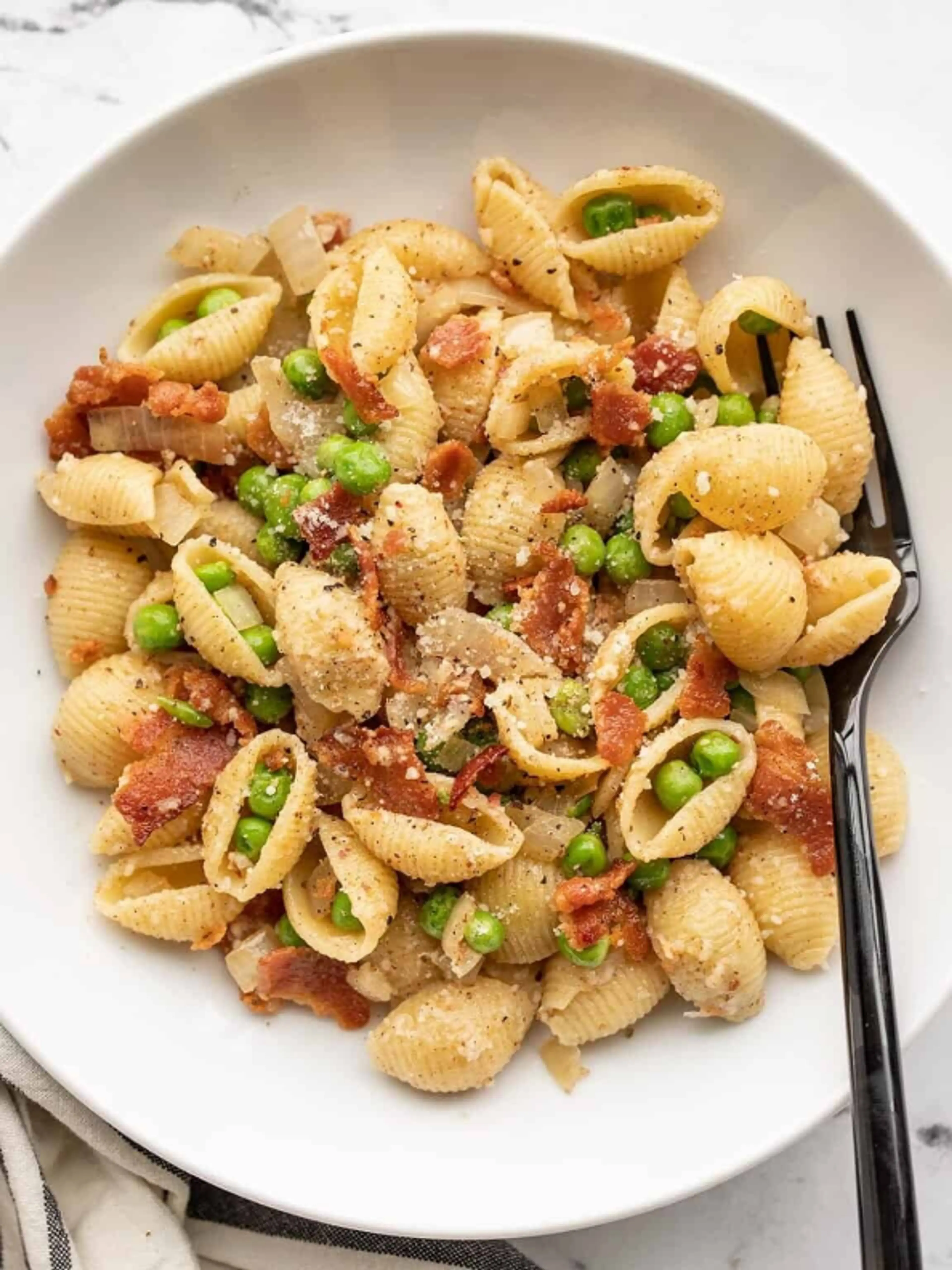 Pasta with Bacon and Peas