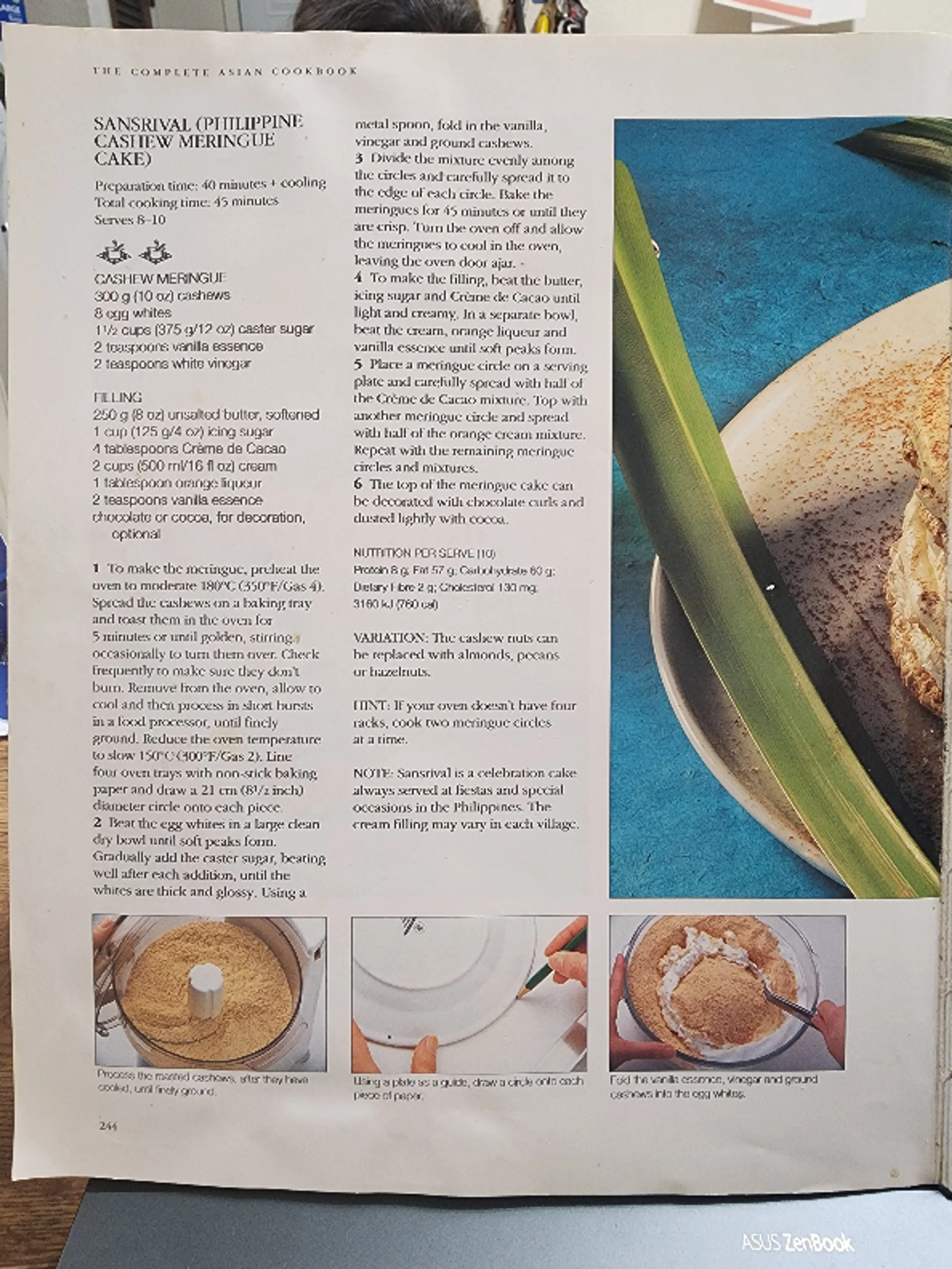 Sansrival (Philippine Cashew Meringue Cake)