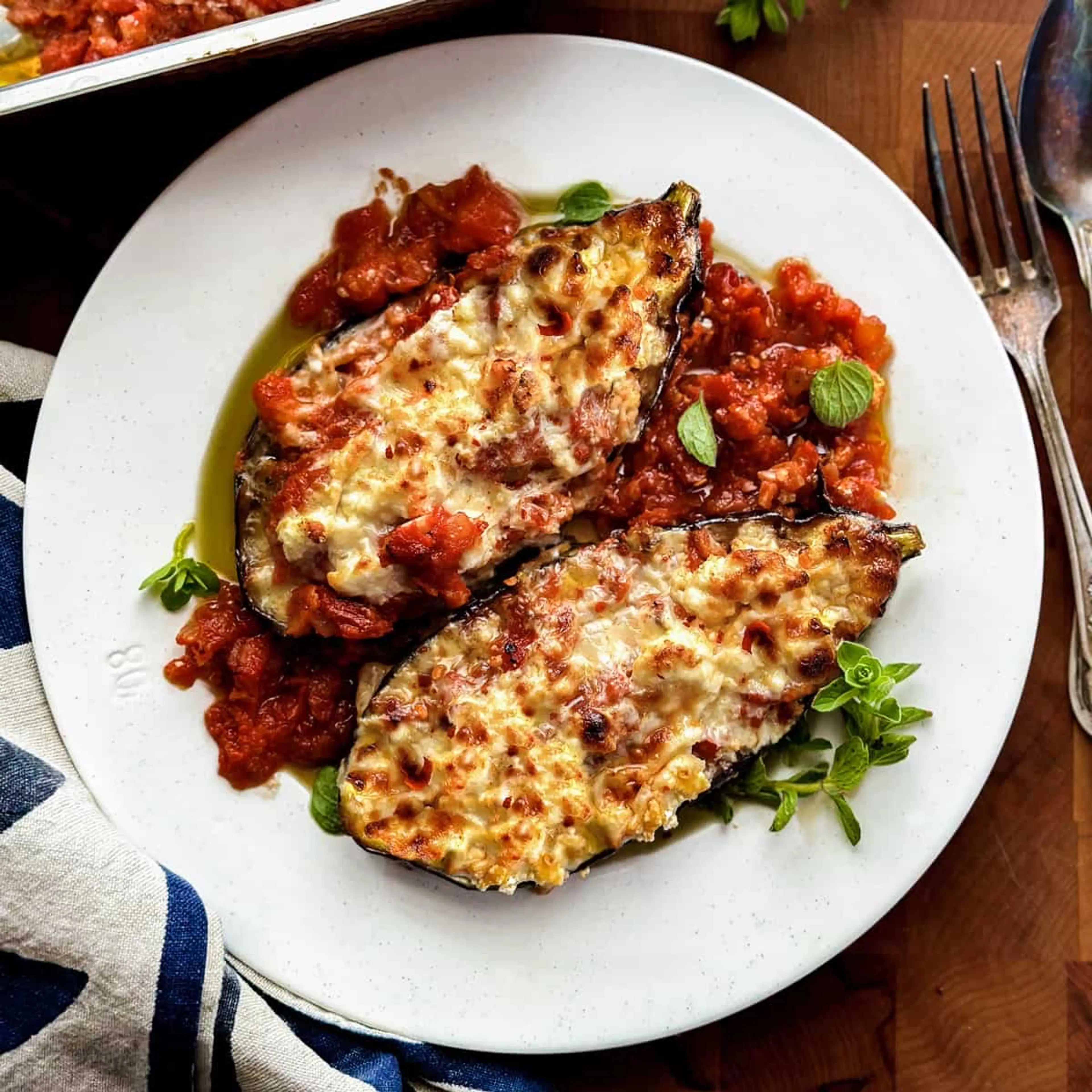Papoutsakia - Greek Stuffed eggplants
