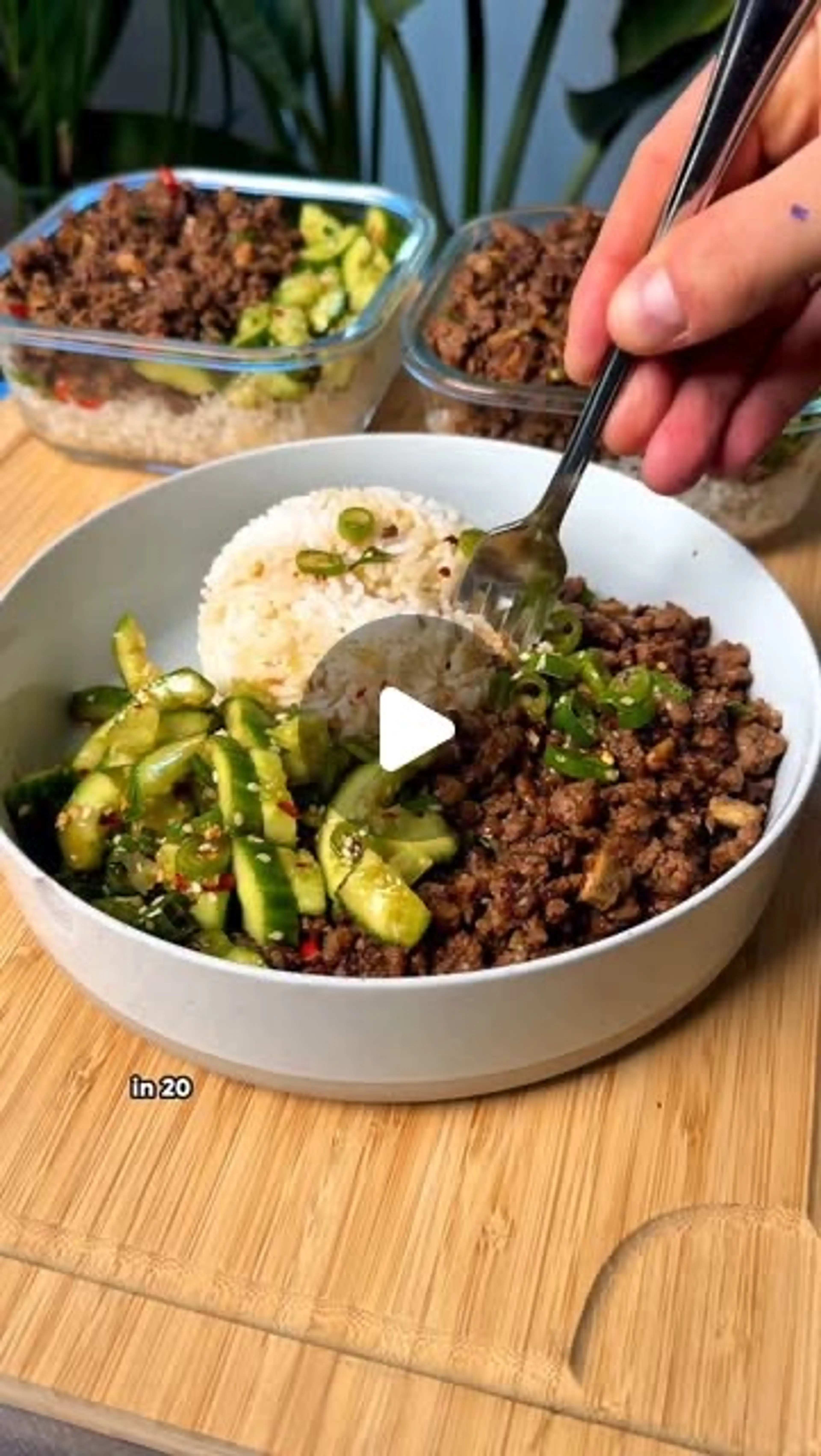 Sticky Beef with a Smashed Cucumber Salad
